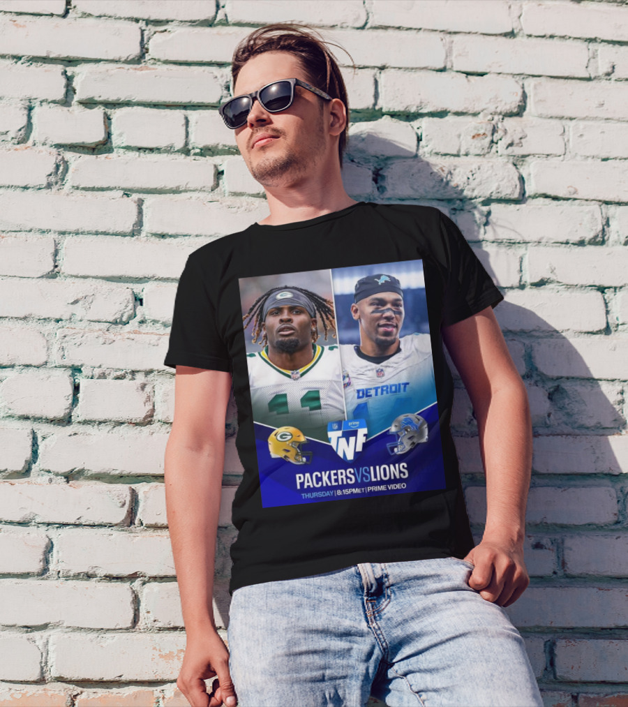Packers Vs Lions NFL Thursday Night Football 8:15 PM ET Prime Video T-Shirt