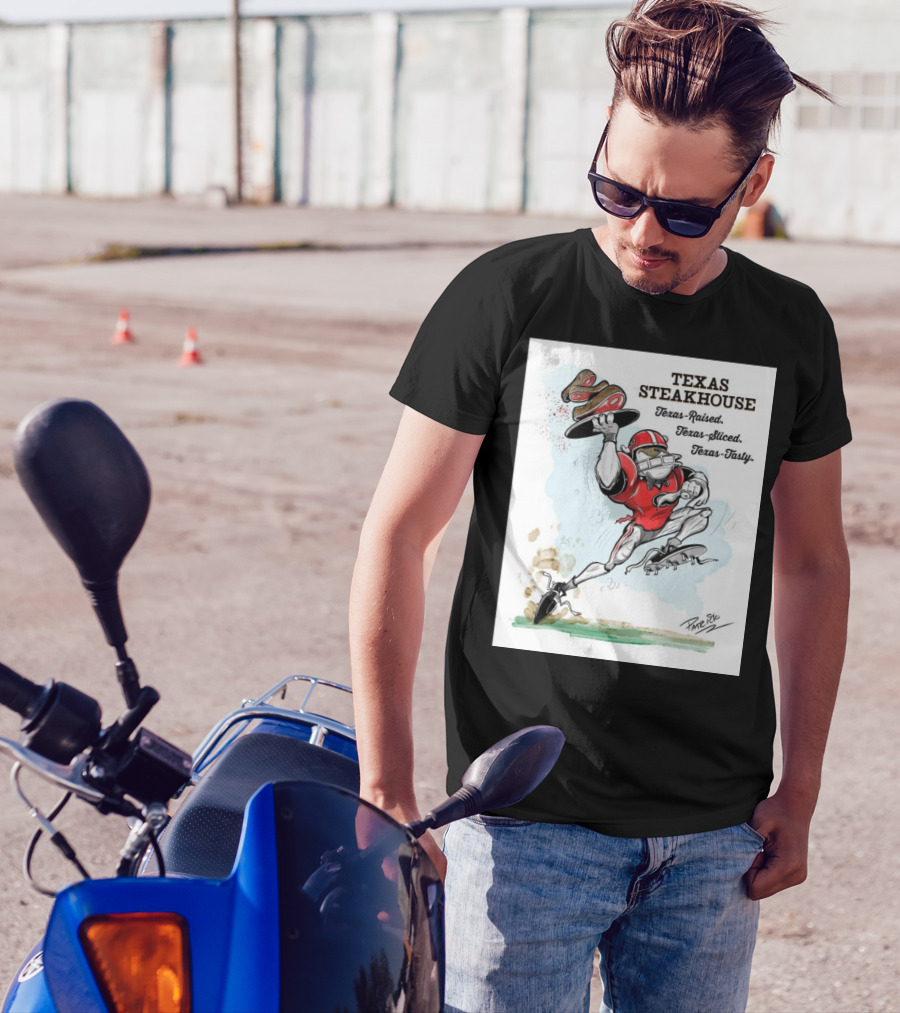 Georgia Bulldogs Texas Steakhouse Texas-Raised Texas-Sliced Texas-Tasty T-Shirt