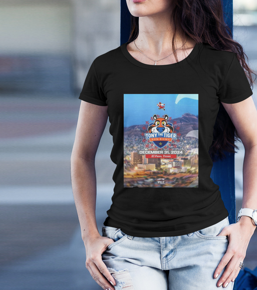 Louisville Cardinals Tony The Tiger Sun Bowl December 31 2024 El Paso Texas For The Ville T-Shirt