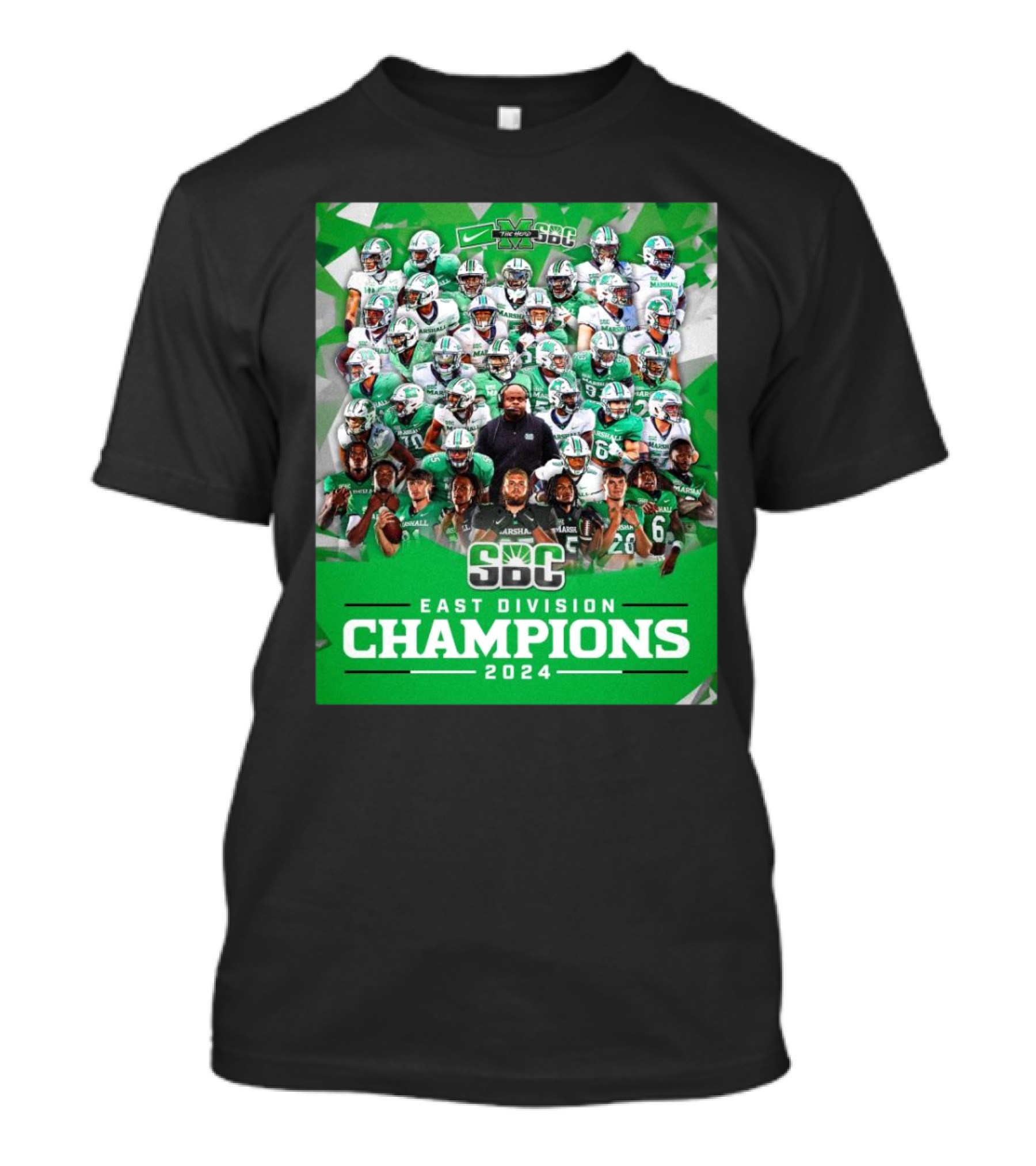 Marshall Thundering Herd 2024 SBC East Division Champions Victory T-Shirt