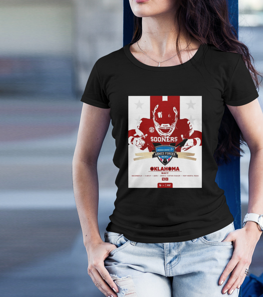 Oklahoma Sooners Vs. Navy Midshipmen Armed Forces Bowl December 27 Fort Worth Texas T-Shirt