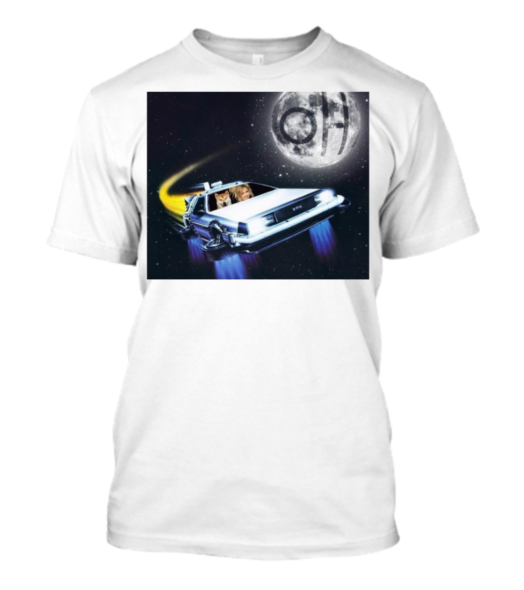 Hailey Welch Tuah The Future Ridin With My Shiba In My DeLorean Under Moonlit Skies T-Shirt