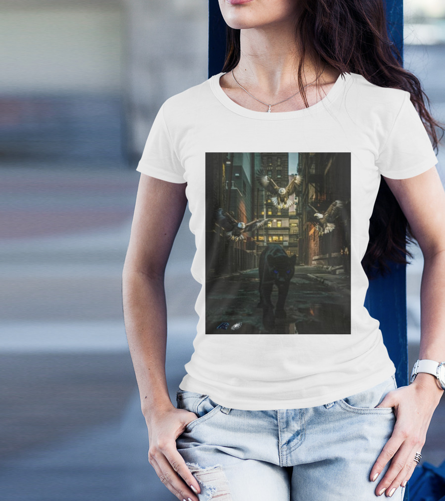 Philadelphia Eagles Vs Carolina Panthers On The Hunt In Our Territory T-Shirt