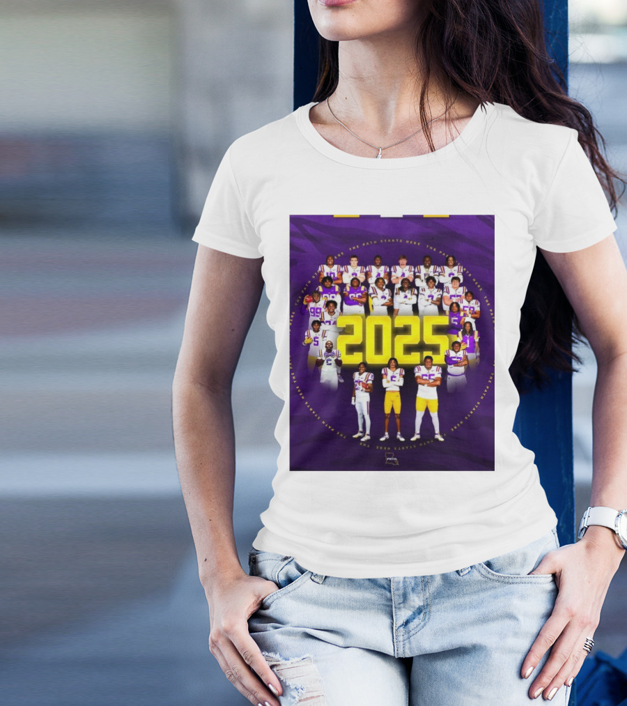 LSU Tigers The Path Starts Here 2025 Team Roster T-Shirt