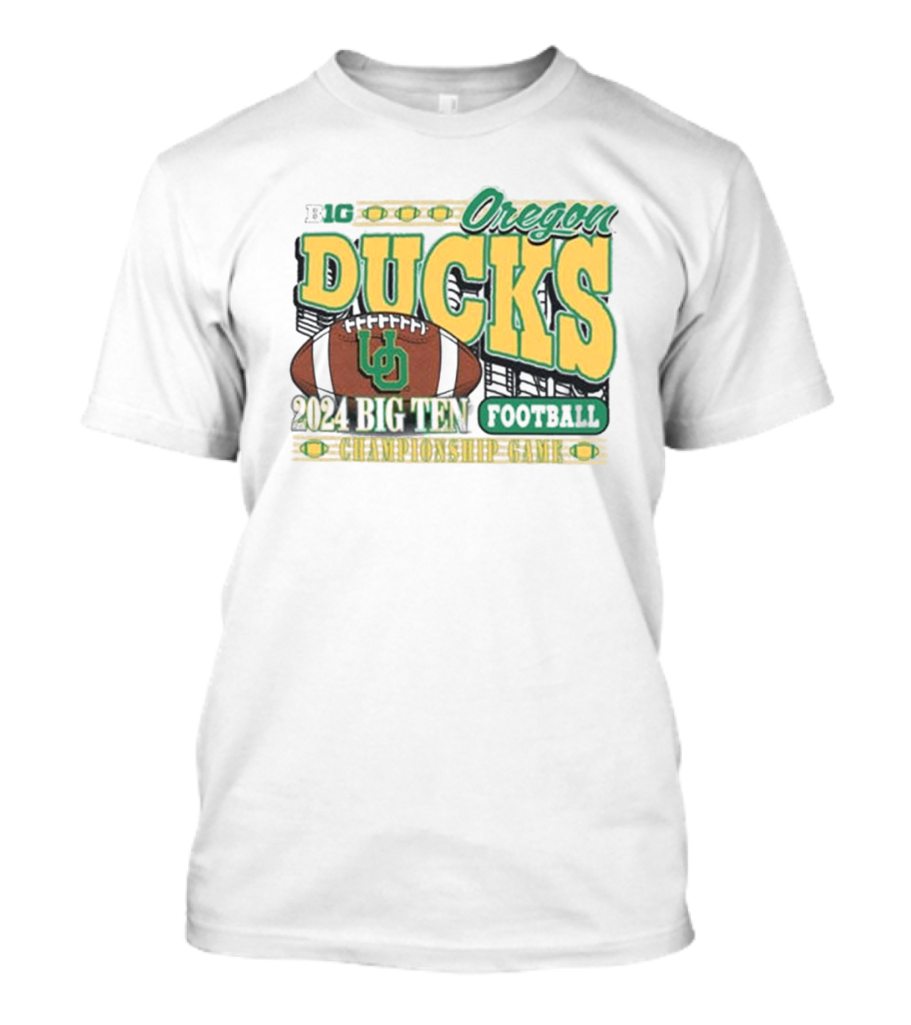 Oregon Ducks 2024 Big Ten Football Championship Game Football T-Shirt