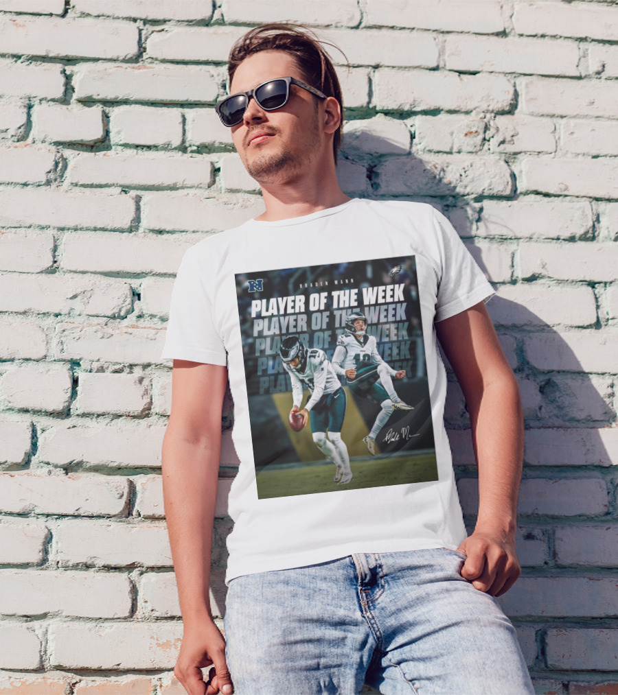 Philadelphia Eagles Braden Mann Player Of The Week NFC Signature T-Shirt