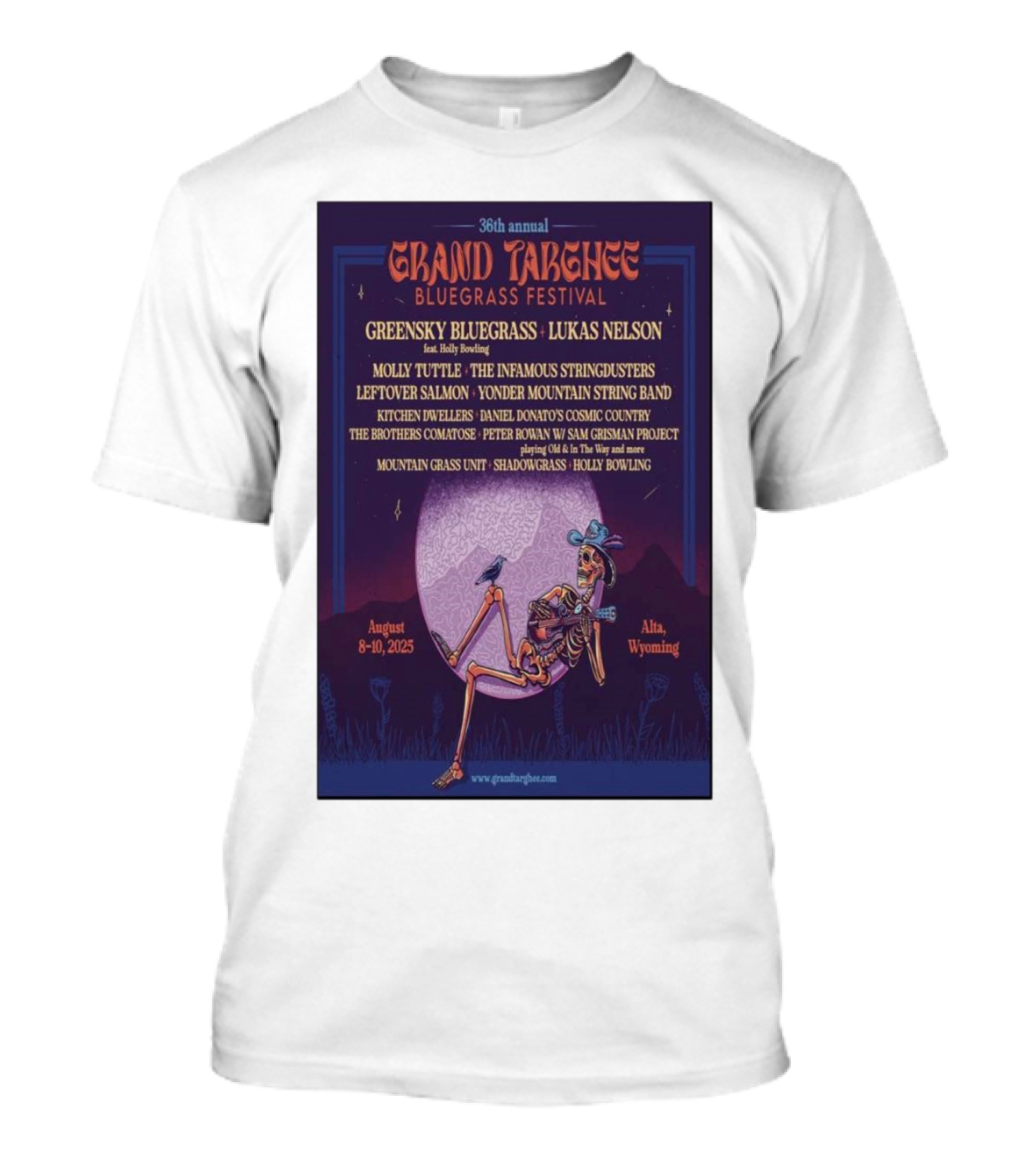 36th Annual Grand Targhee Bluegrass Festival Featuring Greensky Bluegrass And Lukas Nelson August 8-10 2025 Alta Wyoming T-Shirt
