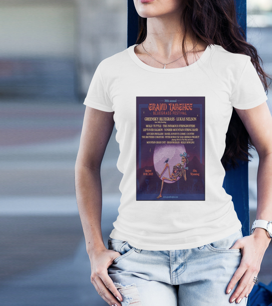 36th Annual Grand Targhee Bluegrass Festival Featuring Greensky Bluegrass And Lukas Nelson August 8-10 2025 Alta Wyoming T-Shirt