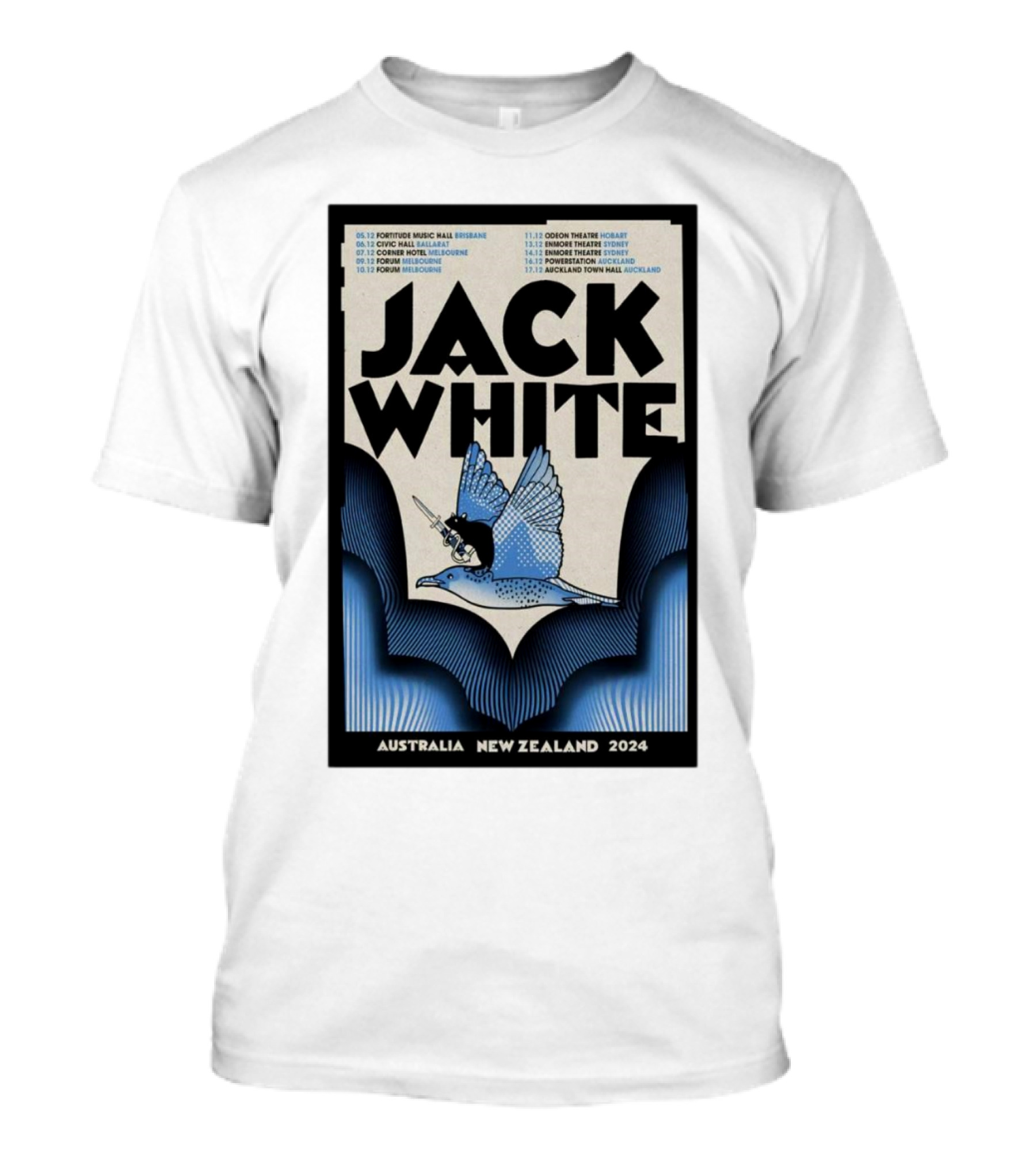 Jack White Tour Poster Australia New Zealand 2024 Bird T-Shirt