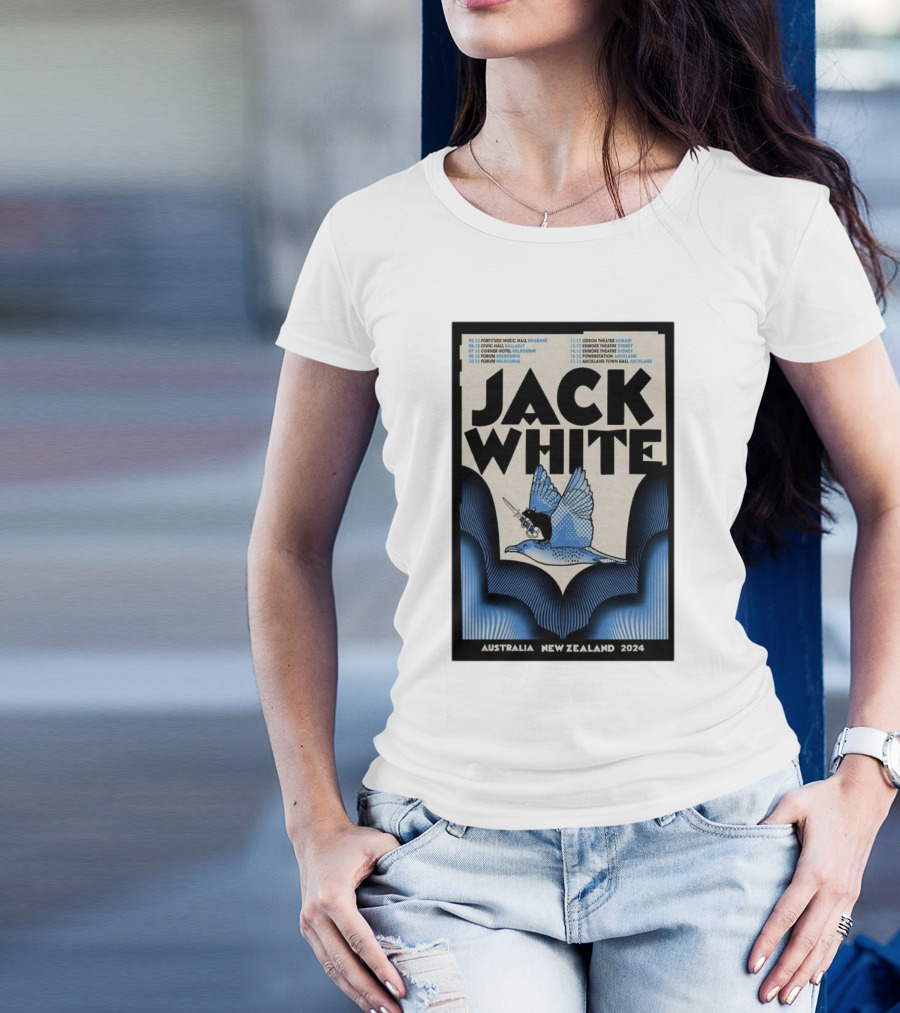 Jack White Tour Poster Australia New Zealand 2024 Bird T-Shirt