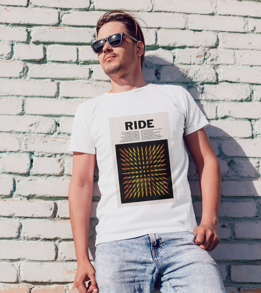 RIDE Tour Winter December 2024 Space Ballroom Hamden CT Geometric Pattern Dates And Locations T-Shirt
