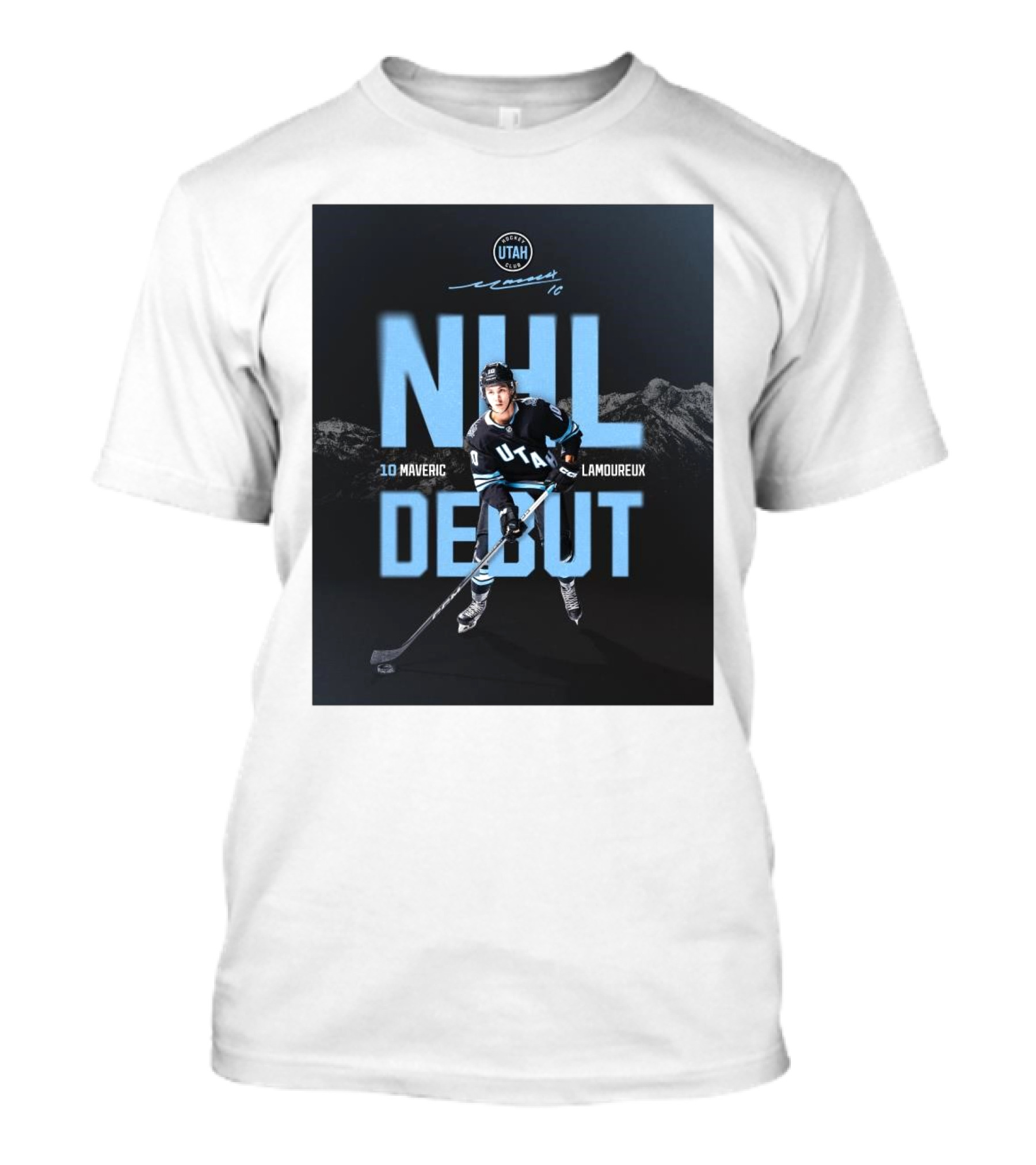 NHL Debut Maveric Lamoureux Utah Hockey Club Signature T-Shirt