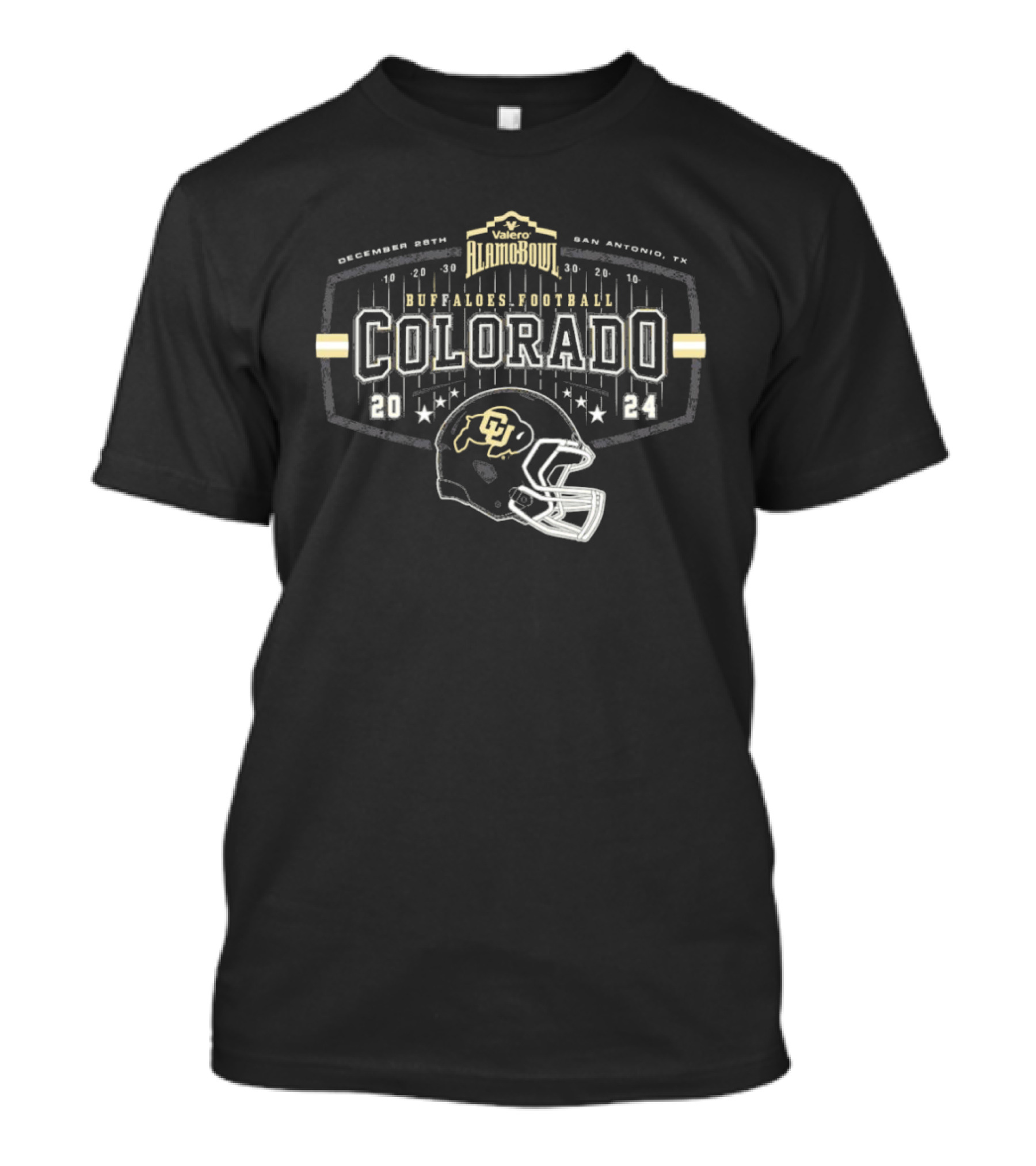 Colorado Buffaloes Football 2024 Valero Alamo Bowl December 28th San Antonio TX T-Shirt