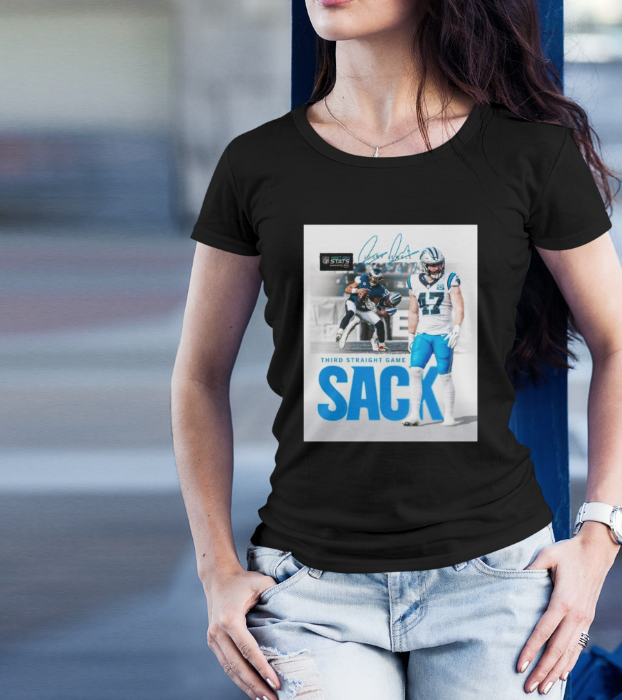 Josey Jewell Third Straight Game Sack Carolina Panthers NFL Signature T-Shirt