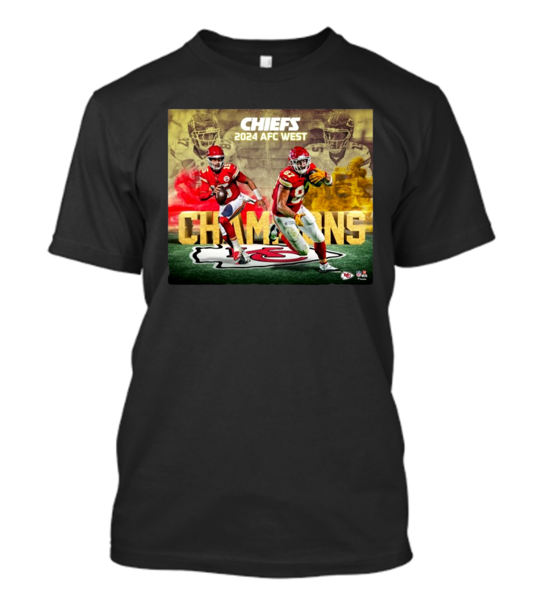 Chiefs 2024 AFC West Champions Kansas City Collage T-Shirt