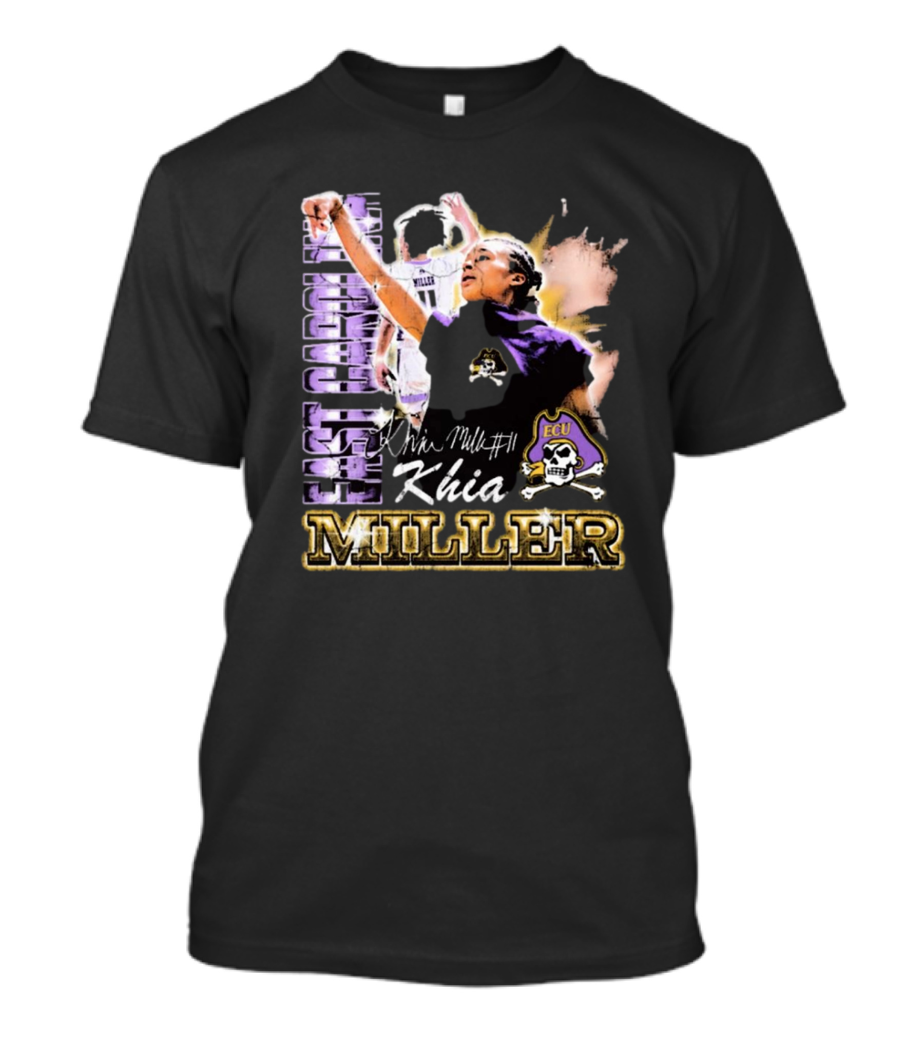 East Carolina Khia Miller ECU Pirates #11 90s T-Shirt