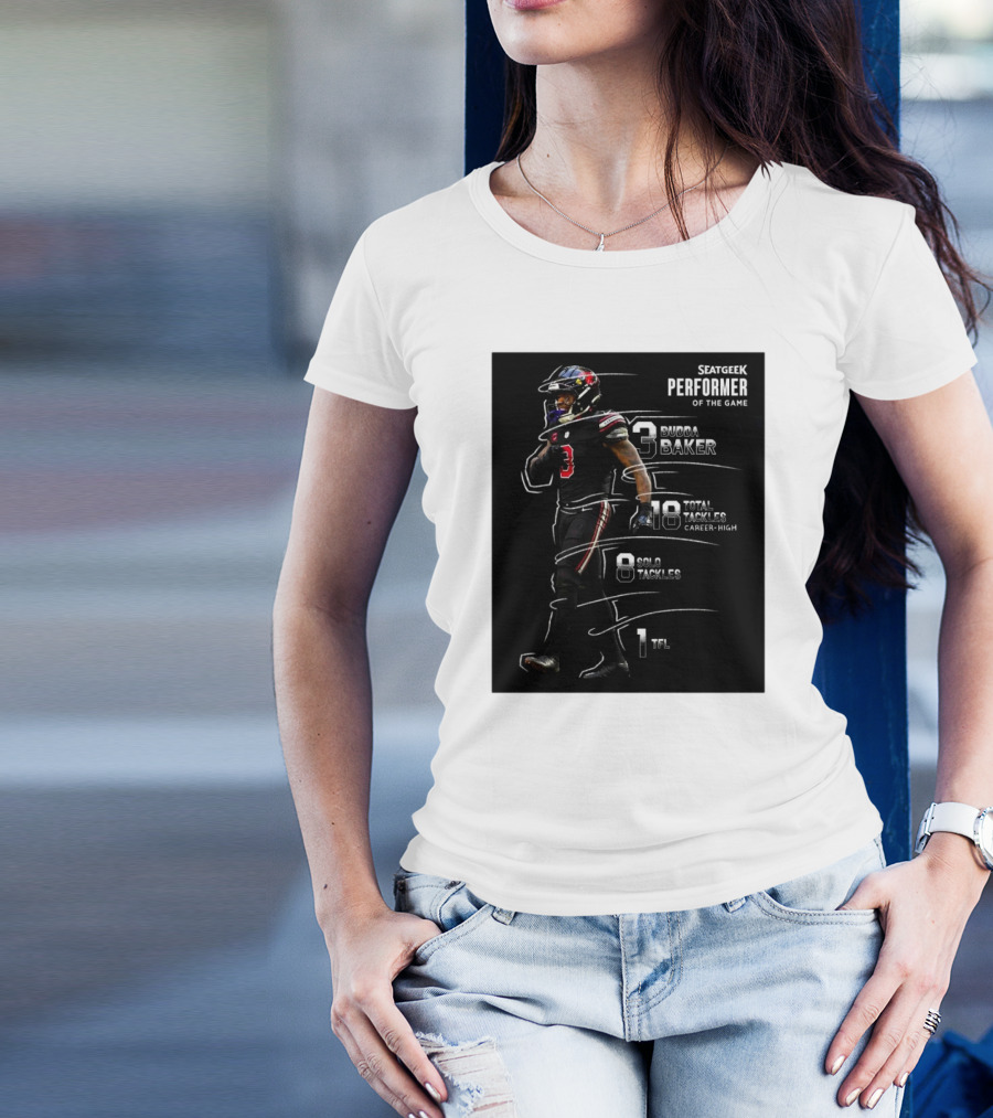 SEATGEEK Performer 3 Budda Baker 18 Total Tackles Career-High Arizona Cardinals T-Shirt