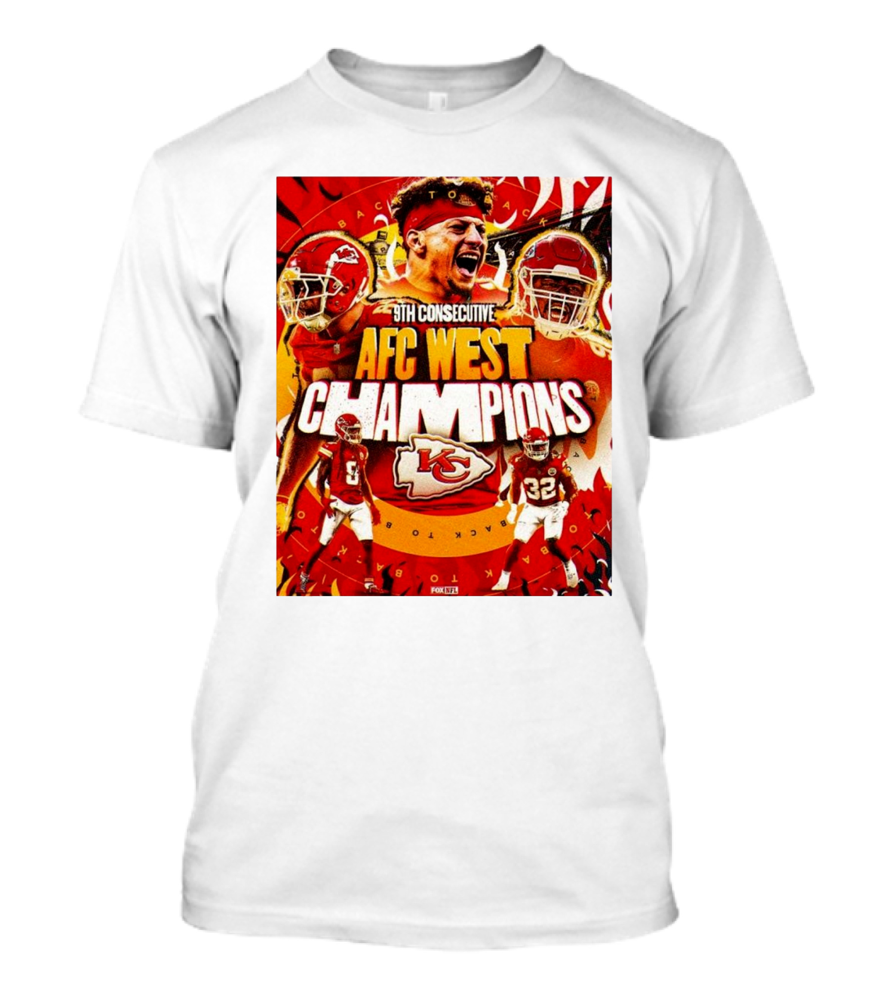 Kansas City Chiefs Back To Back 9th Consecutive AFC West Champions T-Shirt