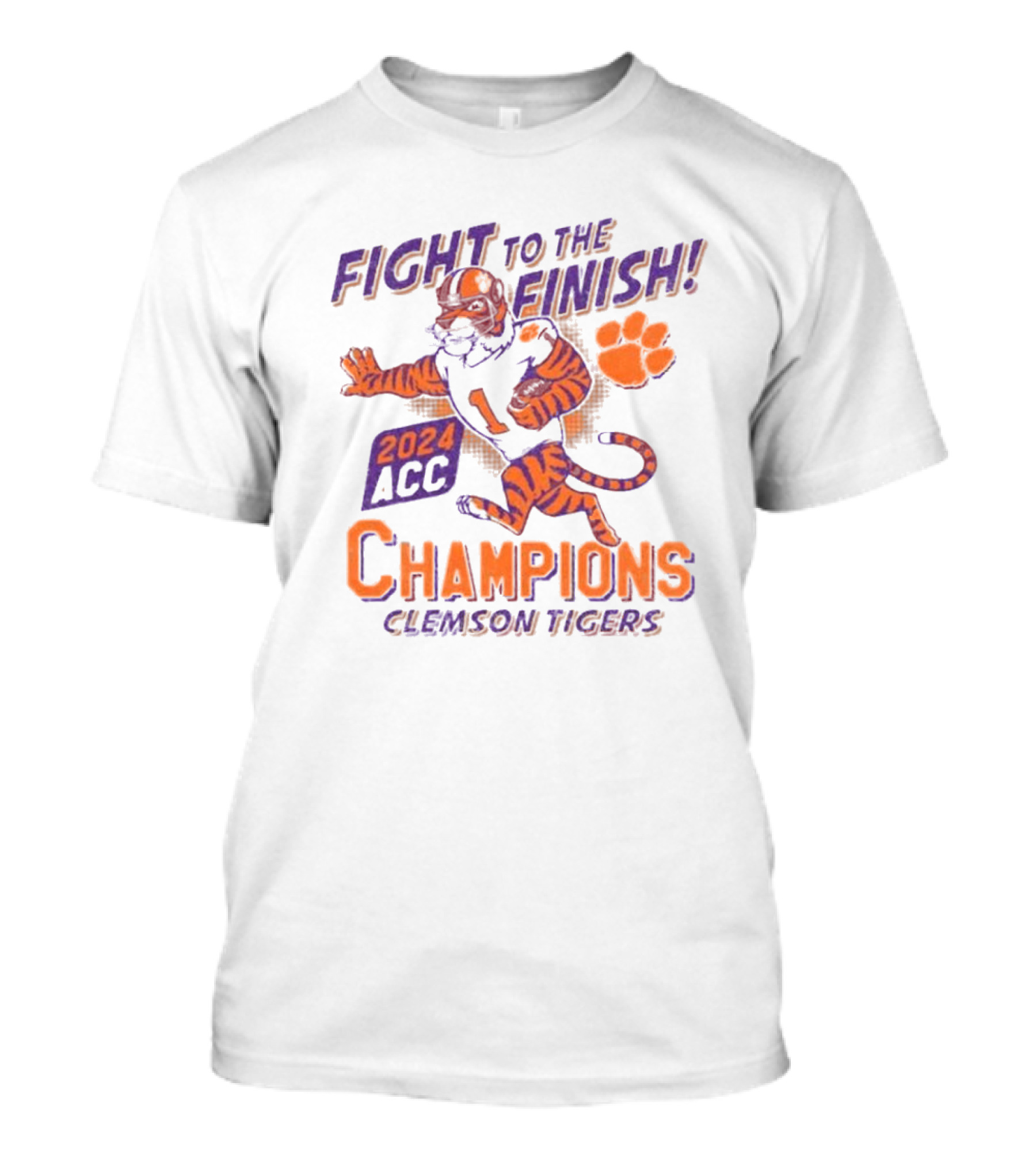 Fight To The Finish 2024 ACC Champions Clemson Tigers T-Shirt