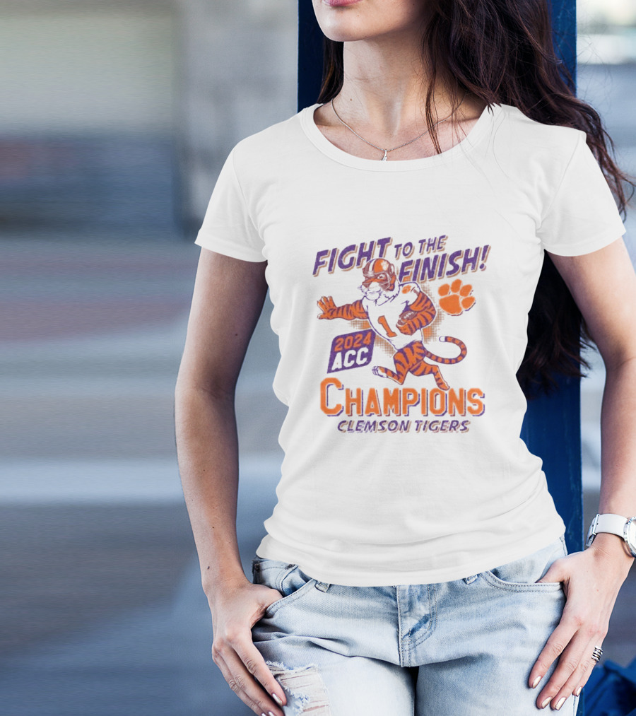 Fight To The Finish 2024 ACC Champions Clemson Tigers T-Shirt