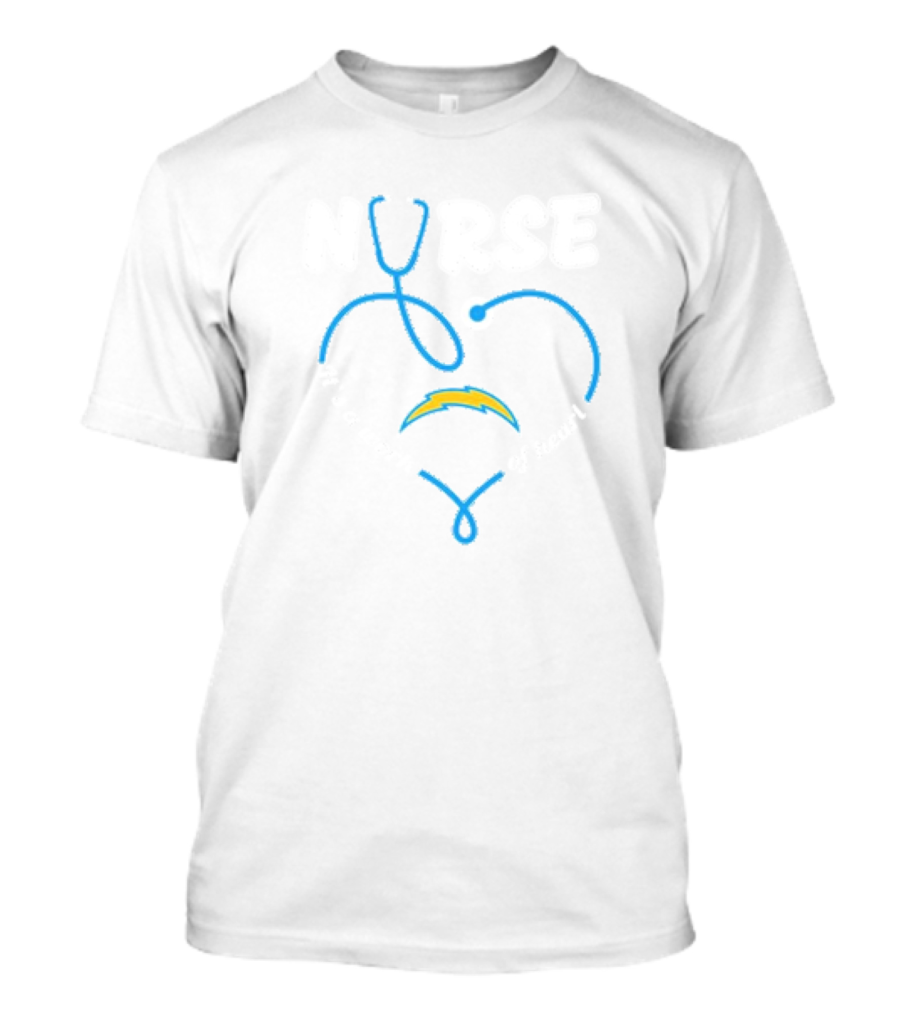 Los Angeles Chargers Nurse Heart Stethoscope T-Shirt