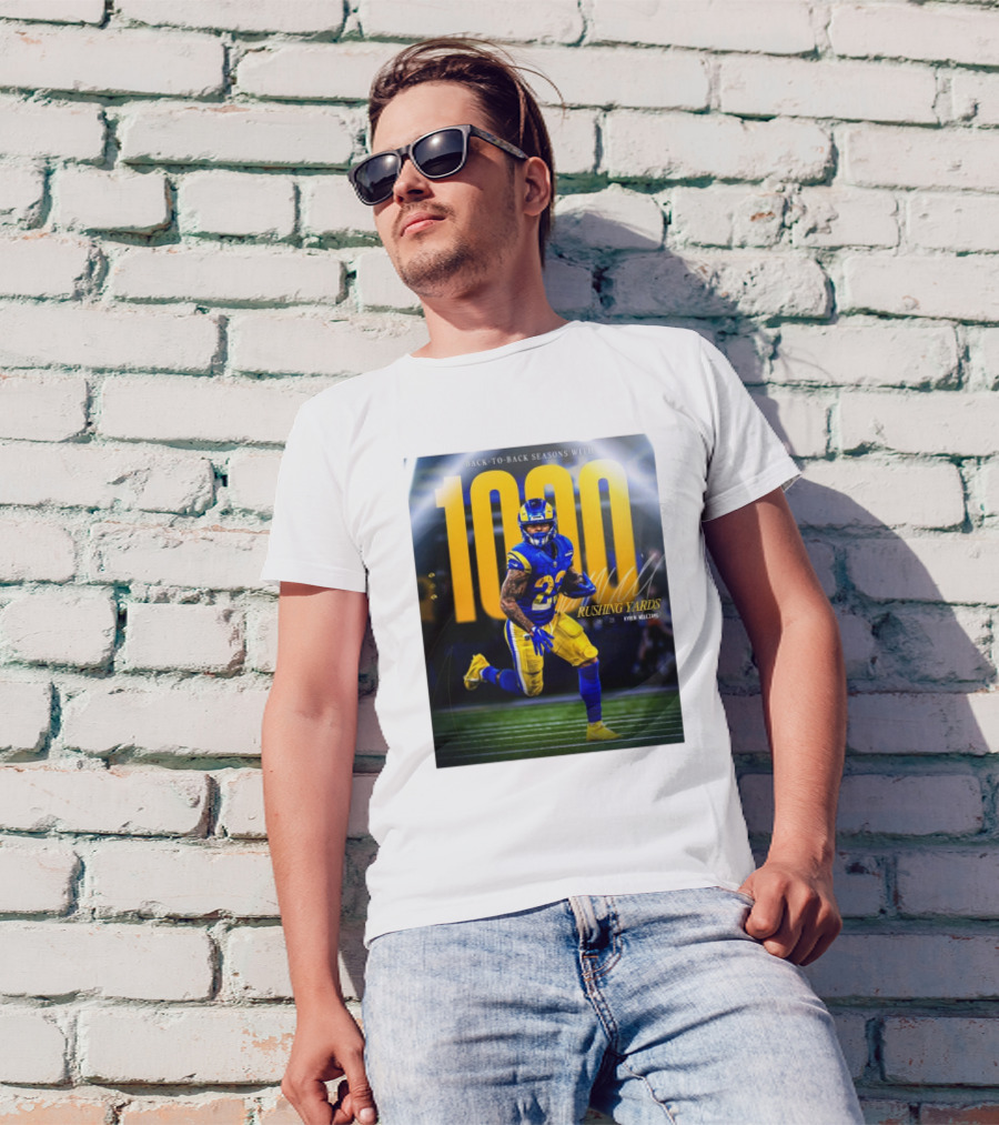 Los Angeles Rams Kyren Williams 1000 Rushing Yards Back To Back Seasons T-Shirt