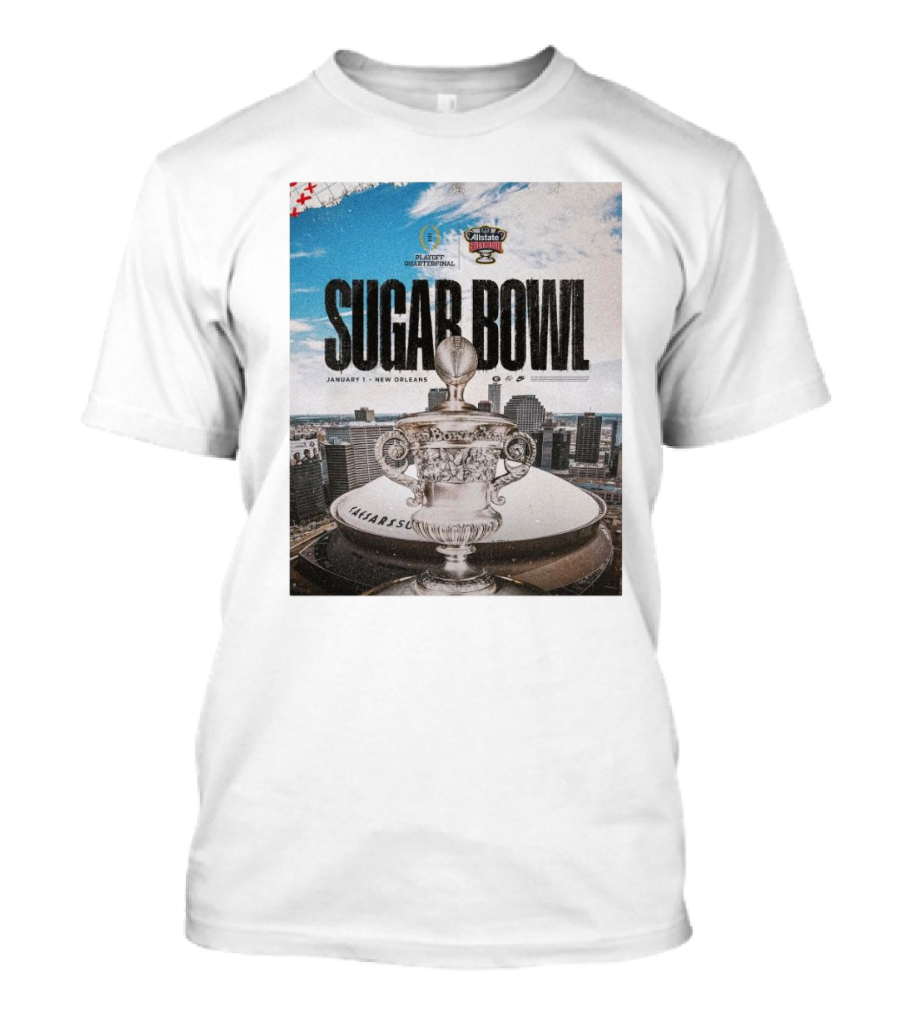 Georgia Bulldogs Playoff Quarterfinal 2024 Allstate Sugar Bowl January 1 New Orleans T-Shirt