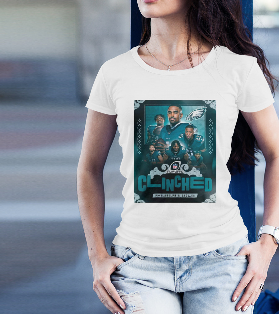 Philadelphia Eagles Clinched NFL Playoff 2024 Playoffs Achievement NFL T-Shirt