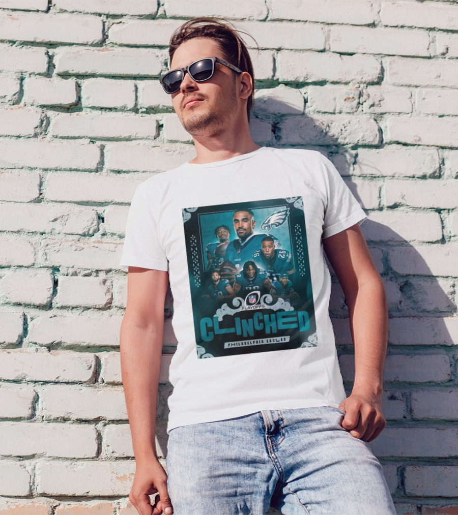 Philadelphia Eagles Clinched NFL Playoff 2024 Playoffs Achievement NFL T-Shirt