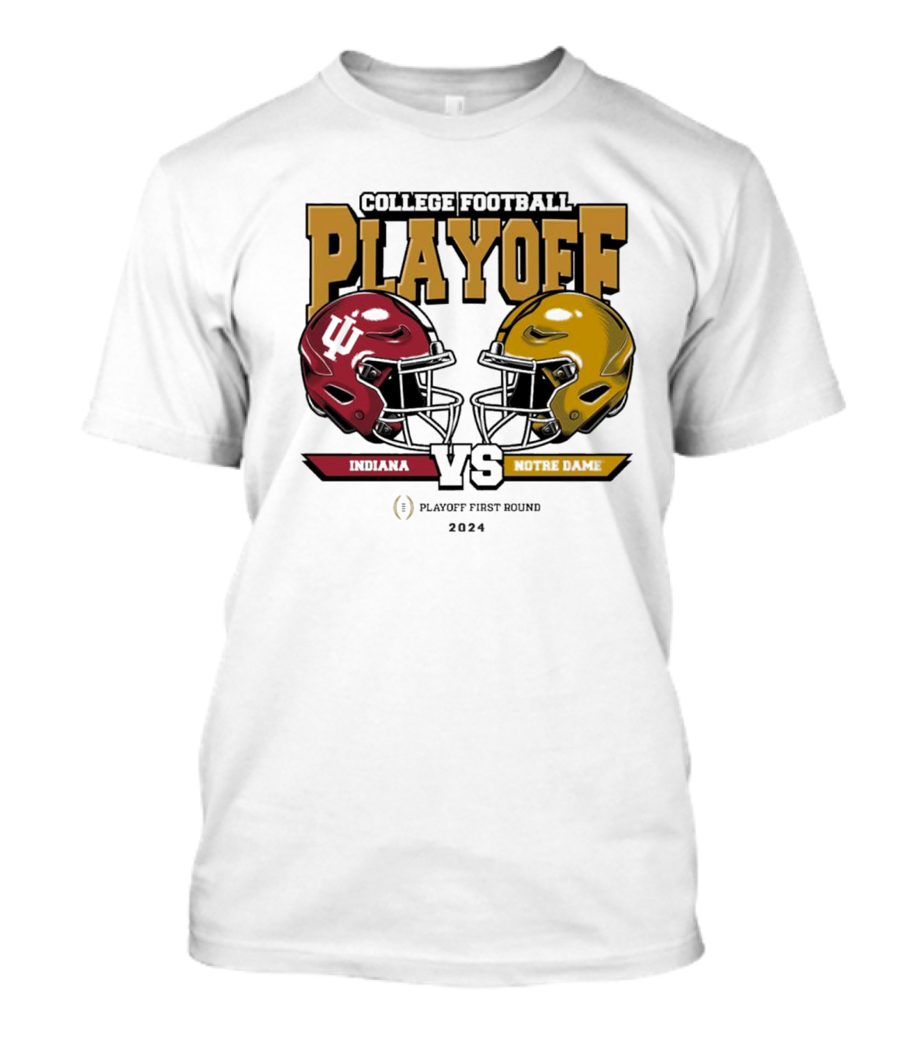 Indiana Hoosiers Vs Notre Dame Fighting Irish College Football Playoff 2024 First Round Showdown T-Shirt