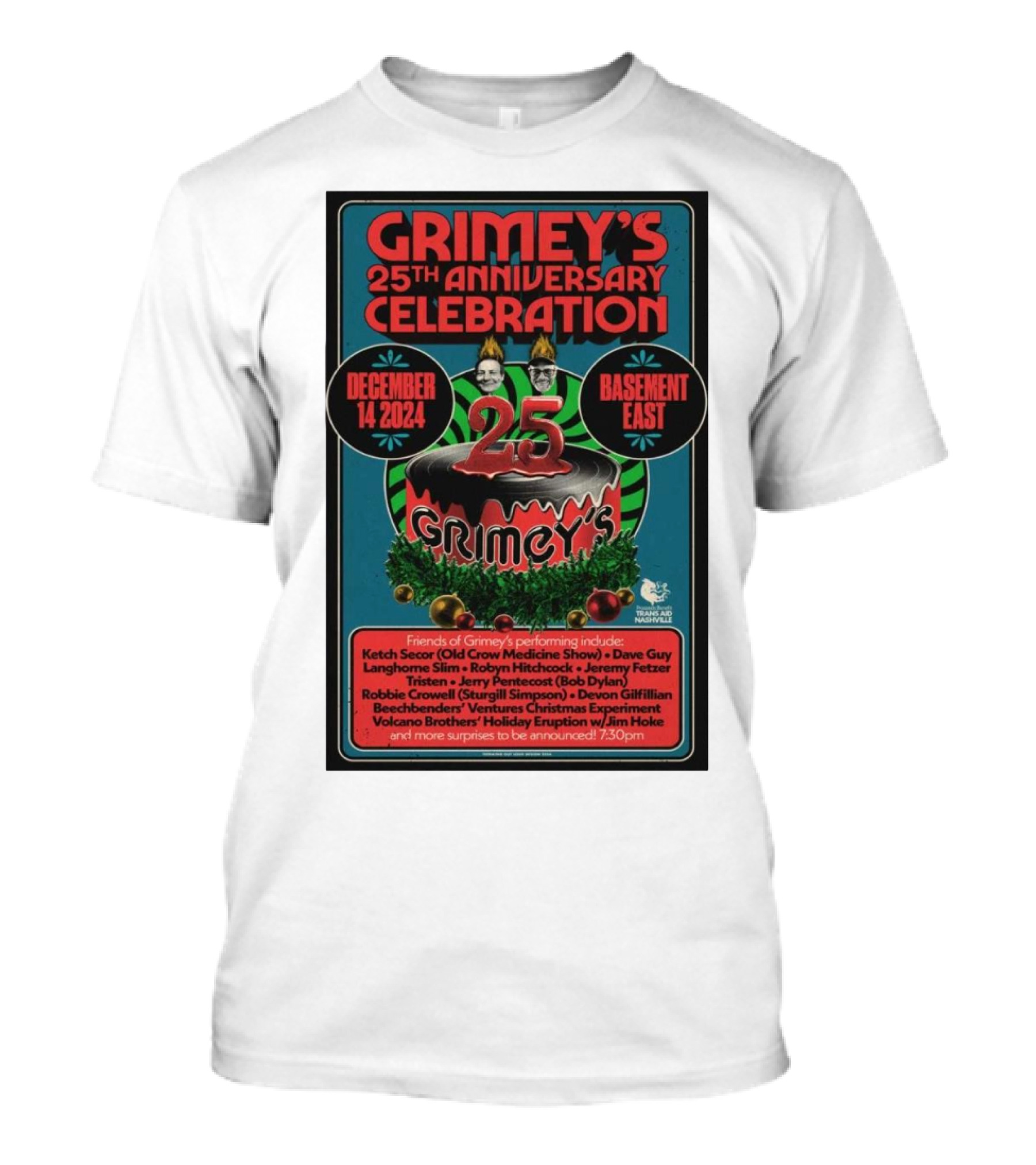 Grimey’s 25th Anniversary Celebration December 14 2024 Basement East Nashville Featuring Friends And Special Performances T-Shirt