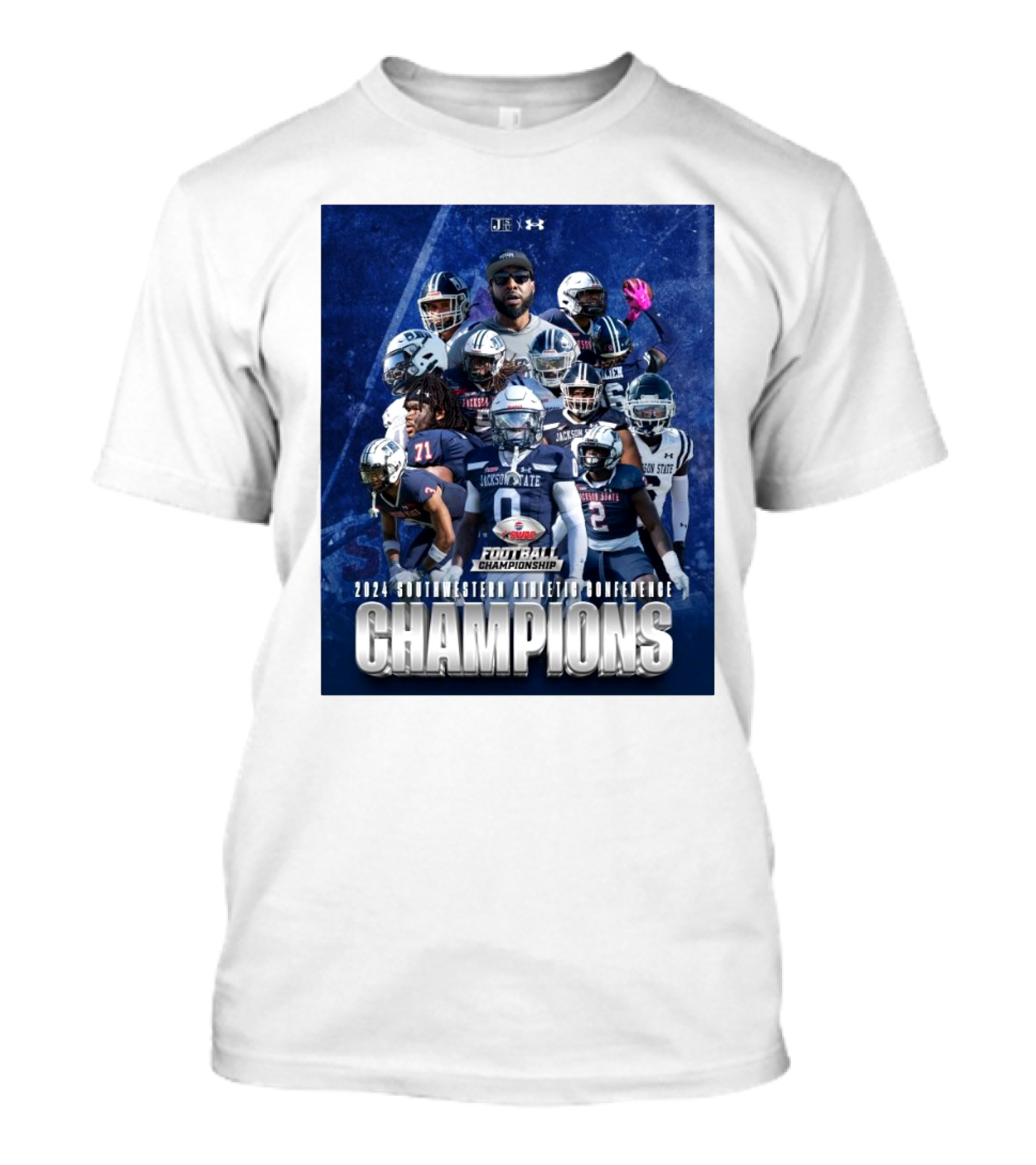 Jackson State University 2024 Southwestern Athletic Conference Champions Football Championship Football Team T-Shirt