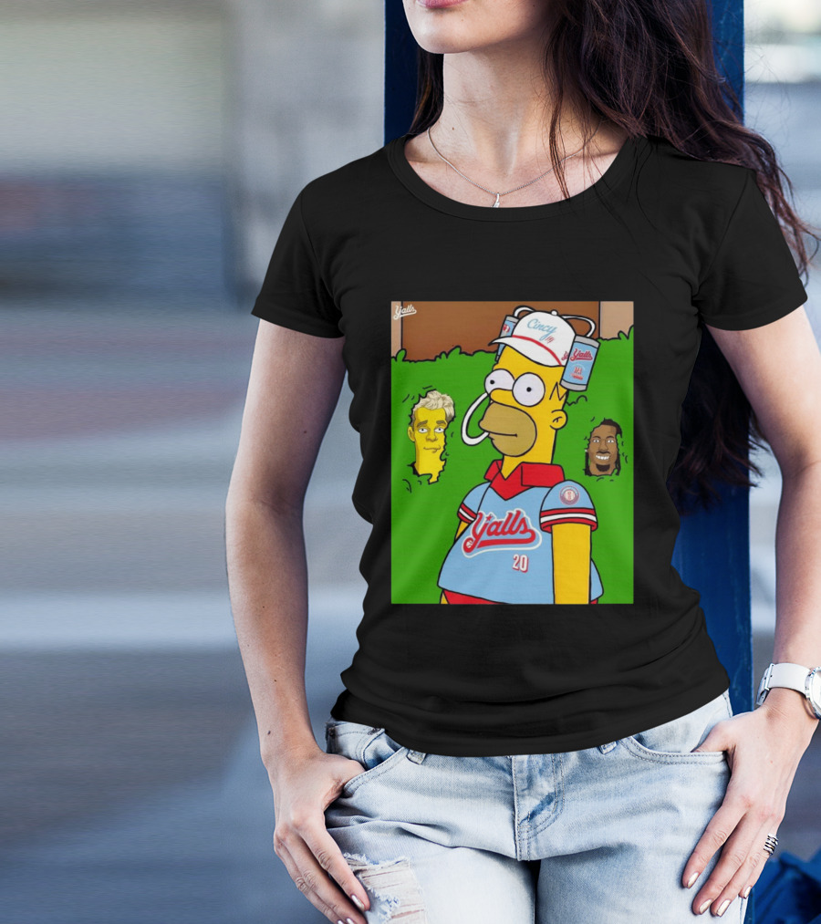 Cincy Y'alls Simpsons Inspired Joe Burrow Higgins Football T-Shirt
