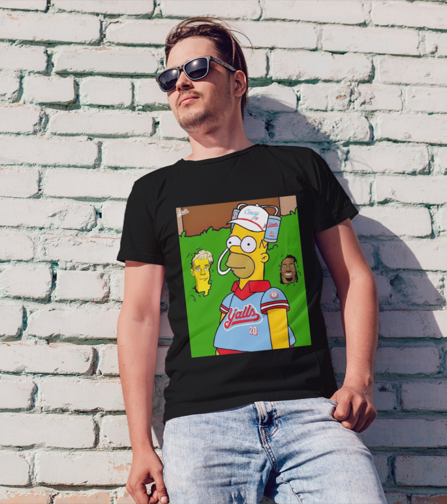 Cincy Y'alls Simpsons Inspired Joe Burrow Higgins Football T-Shirt