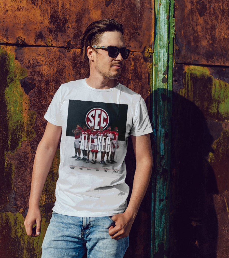 Alabama Crimson Tide SEC All Team Selections Proctor Booker Williams Moore Campbell Lawson T-Shirt