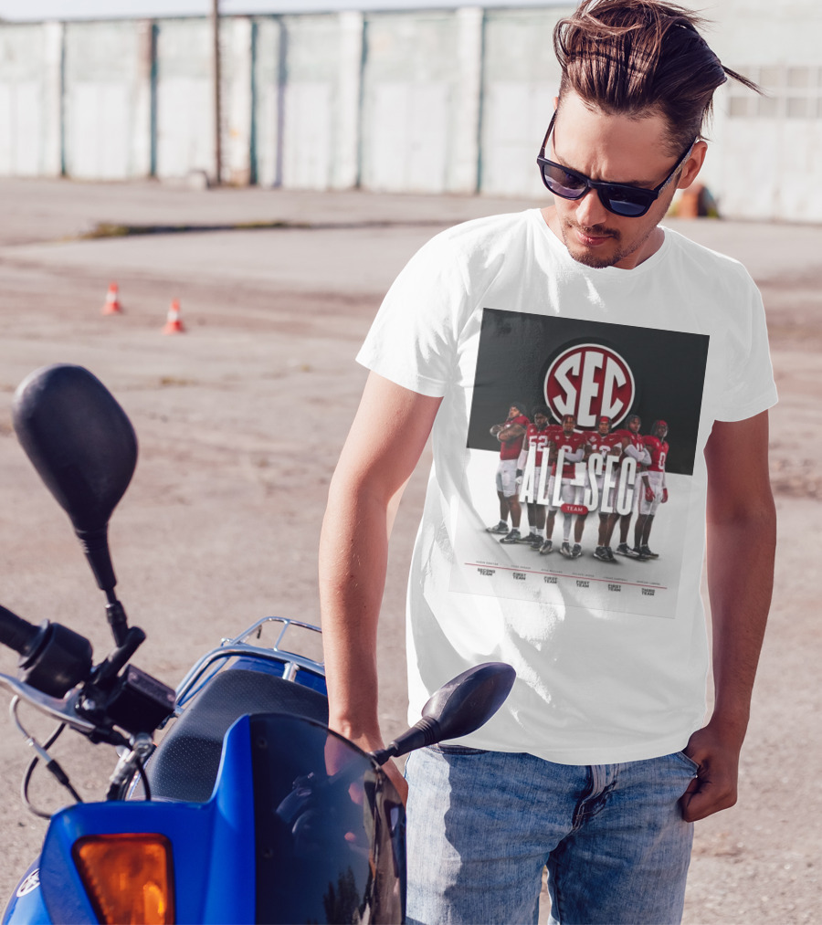Alabama Crimson Tide SEC All Team Selections Proctor Booker Williams Moore Campbell Lawson T-Shirt