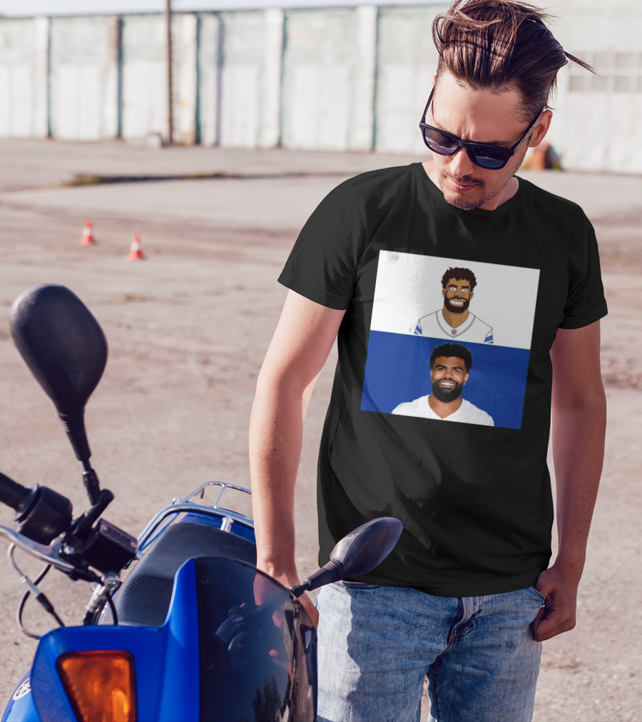 Ezekiel Elliott Dallas Cowboys Meets The Simpsons Crossover NFL T-Shirt