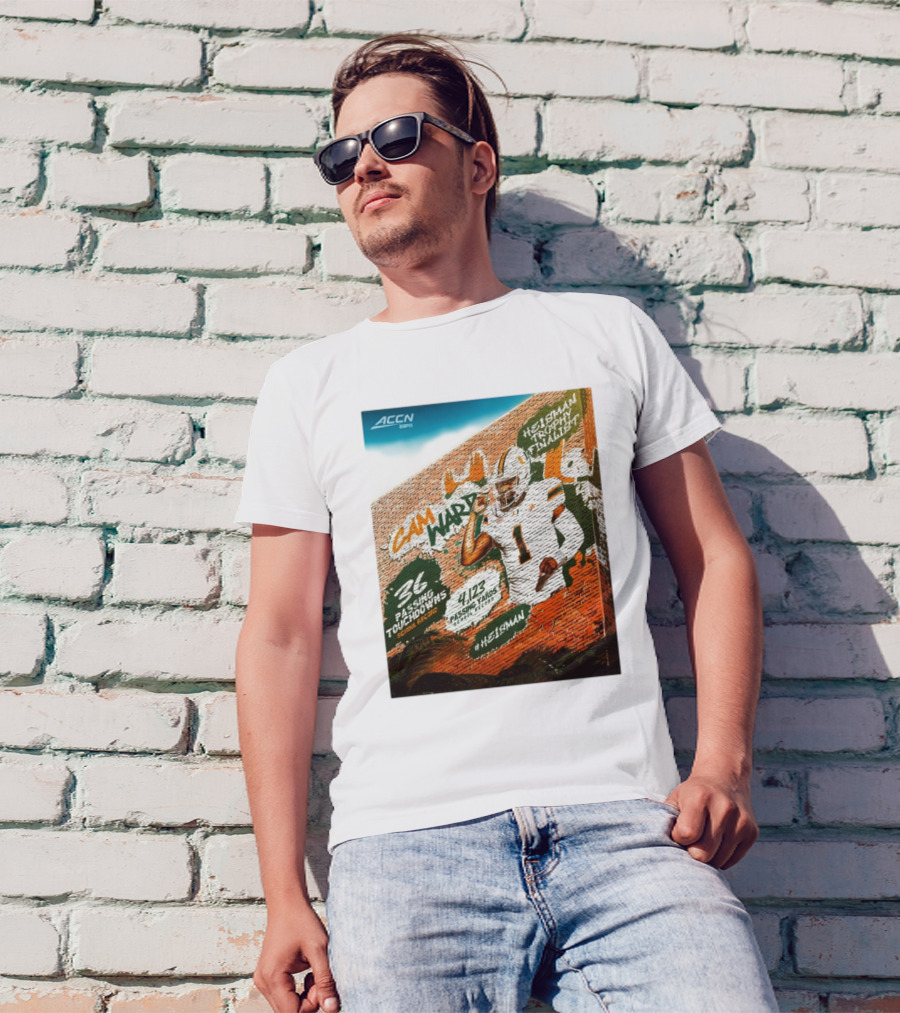 Cam Ward Miami Hurricanes Heisman Trophy Finalist 36 Passing Touchdowns 4123 Passing Yards #Heisman ACCN ESPN T-Shirt