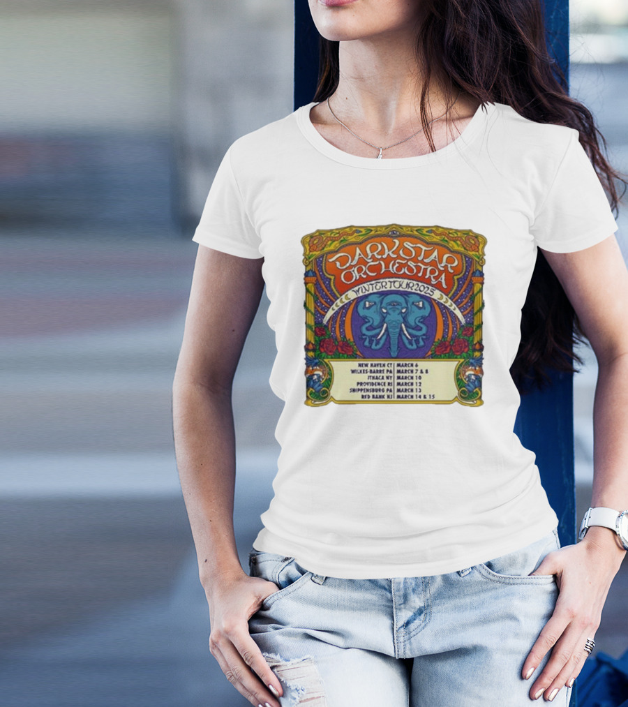 Dark Star Orchestra Winter Tour 2025 New Haven CT Wilkes-Barre PA Ithaca NY Providence RI Shippensburg PA Red Bank NJ March 6-15 T-Shirt