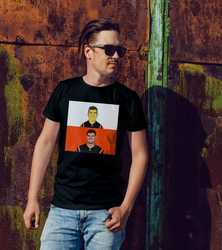 The Simpsons And Cincinnati Bengals Trey Hendrickson NFL Crossover T-Shirt
