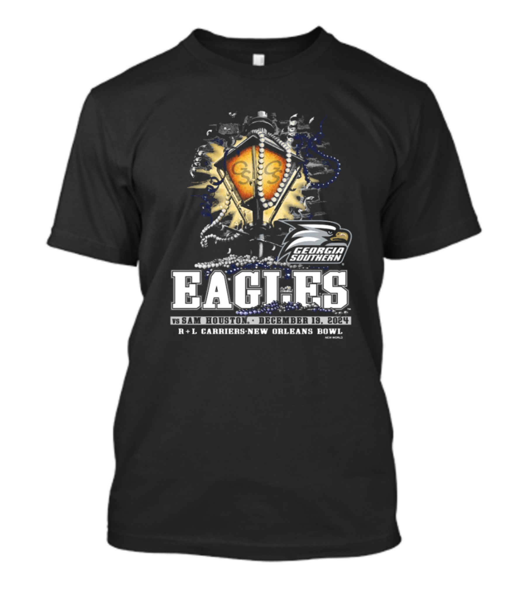Georgia Southern Eagles Vs Sam Houston December 19 2024 R+L Carriers New Orleans Bowl Football Matchup T-Shirt