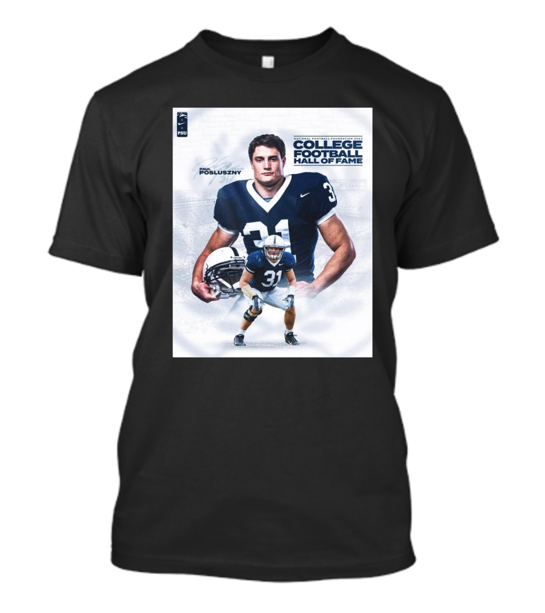 Penn State Nittany Lions Paul Posluszny College Football Hall Of Fame 2024 Inductee T-Shirt