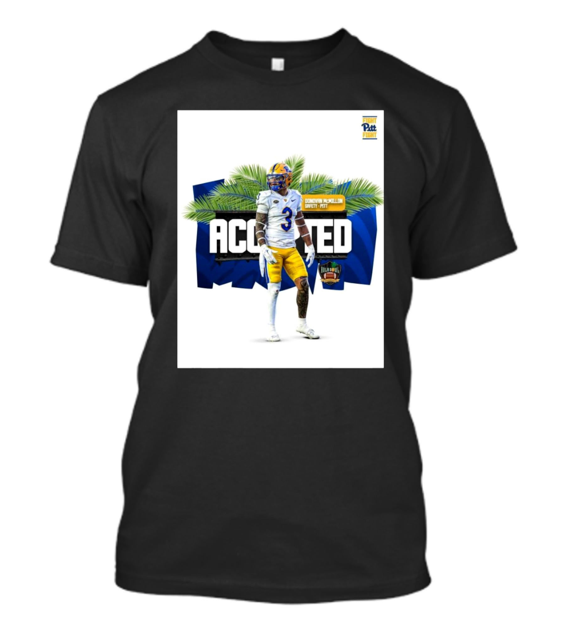Pitt Panthers Donovan McMillon Safety Accepted Hula Bowl T-Shirt