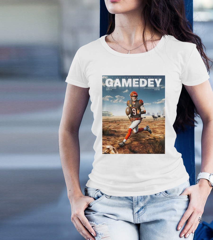Cincinnati Bengals Gamedey AT&T Stadium Week 14 Bengals At Cowboys 8:15 PM Lone Star State T-Shirt