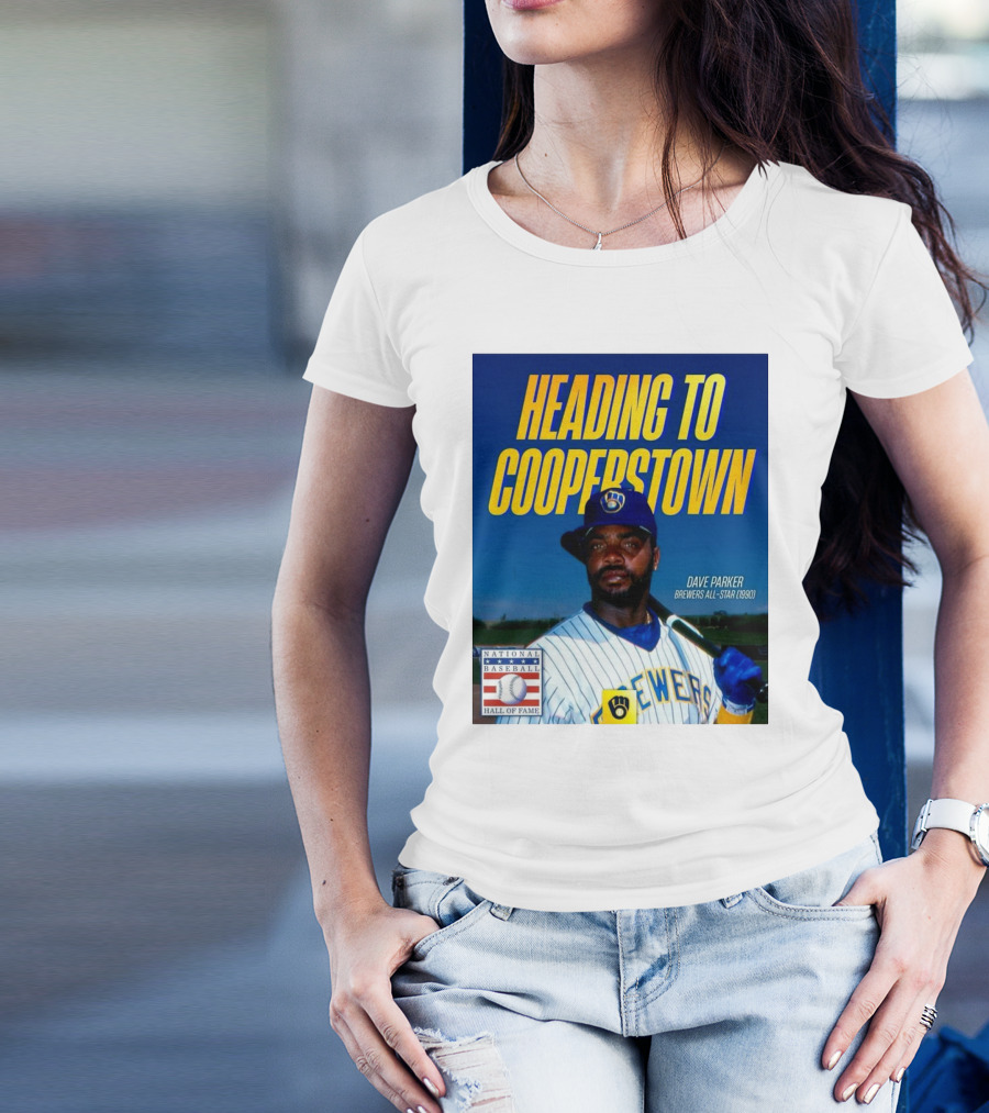 Milwaukee Brewers Dave Parker Brewers All-Star 1990 Heading To Cooperstown National Baseball Hall Of Fame T-Shirt