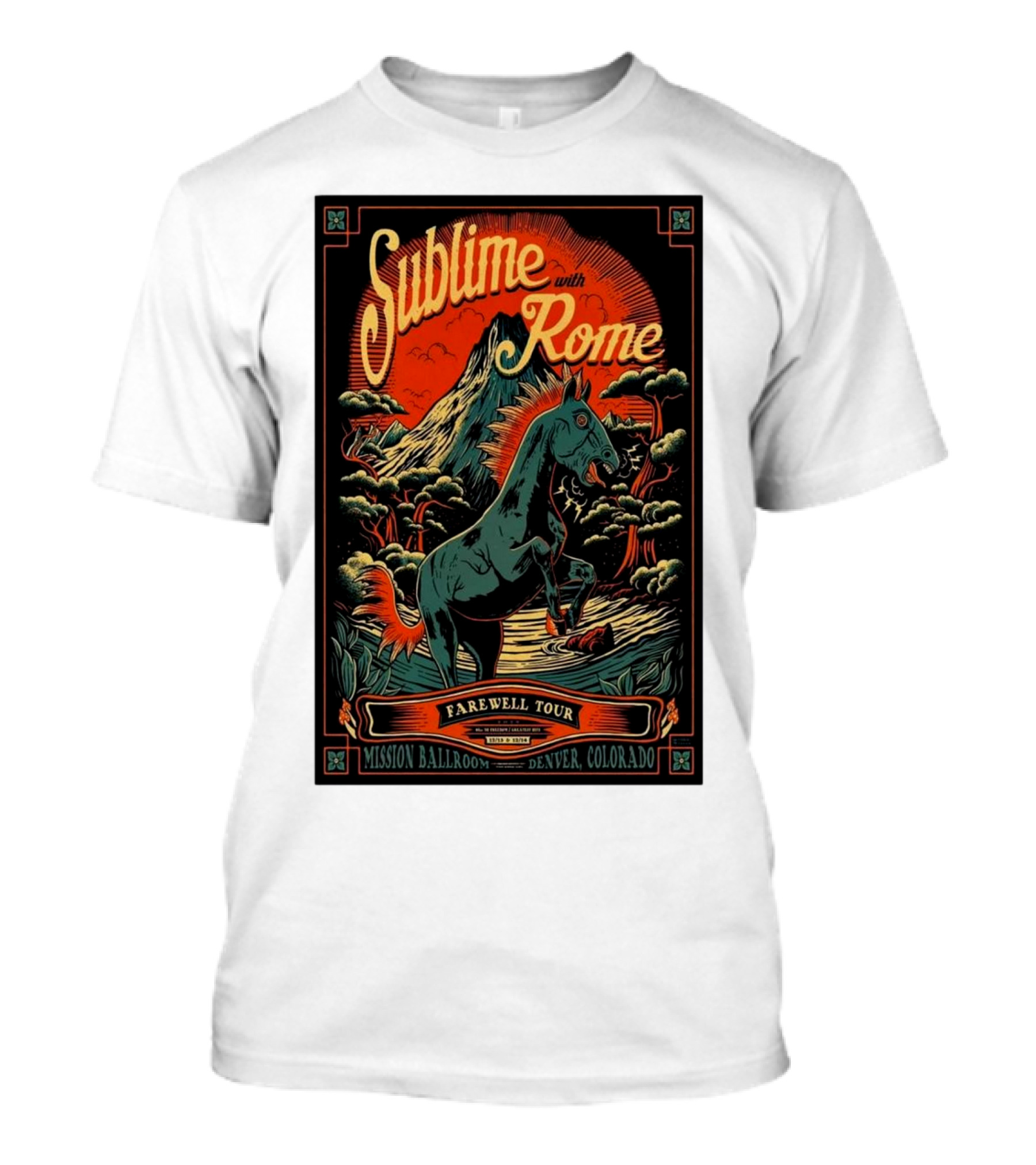 Sublime With Rome Farewell Tour Mission Ballroom Denver Colorado December 13-14 T-Shirt