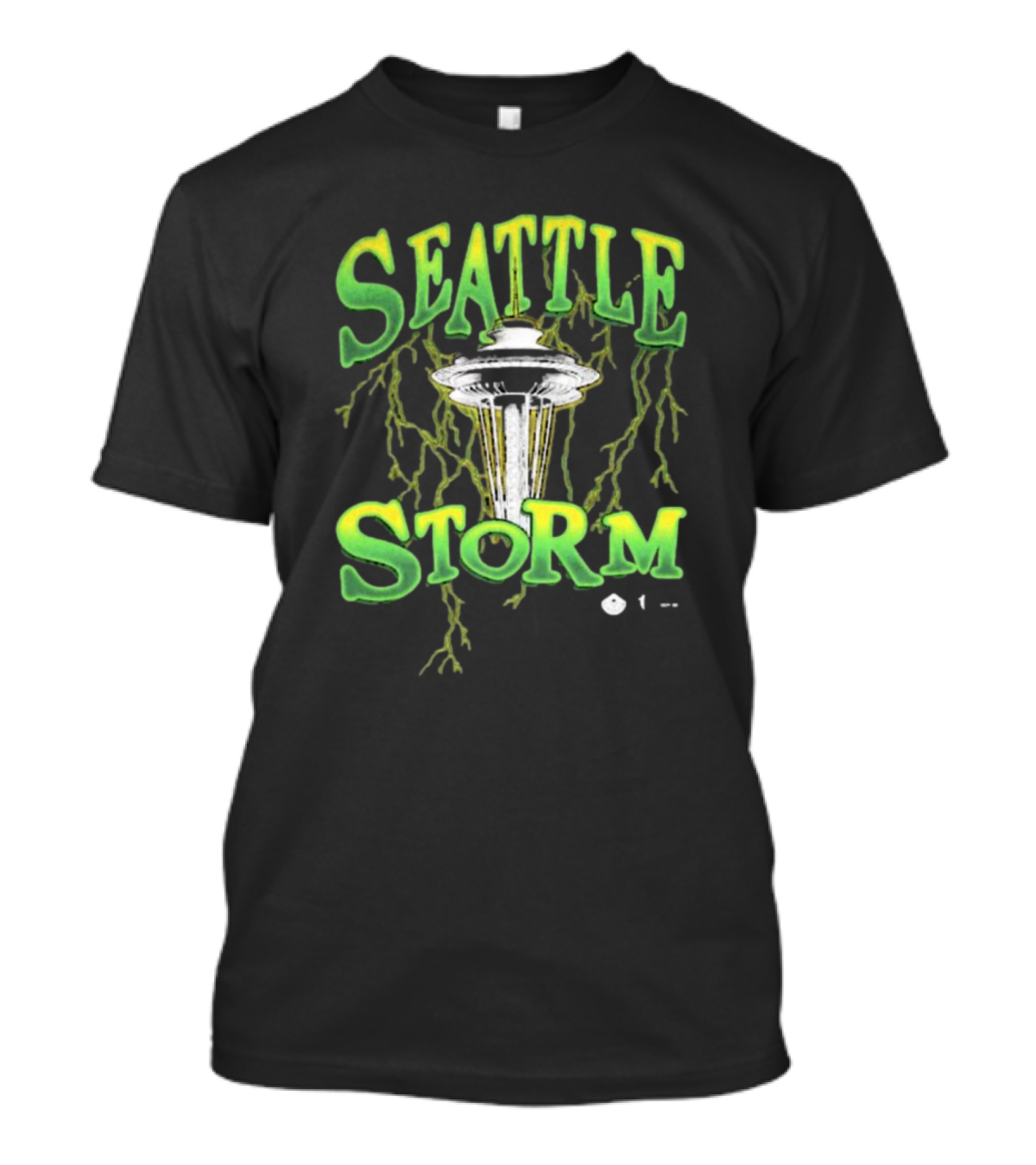 Seattle Storm Space Needle Lightning 2024 Playa Society T-Shirt