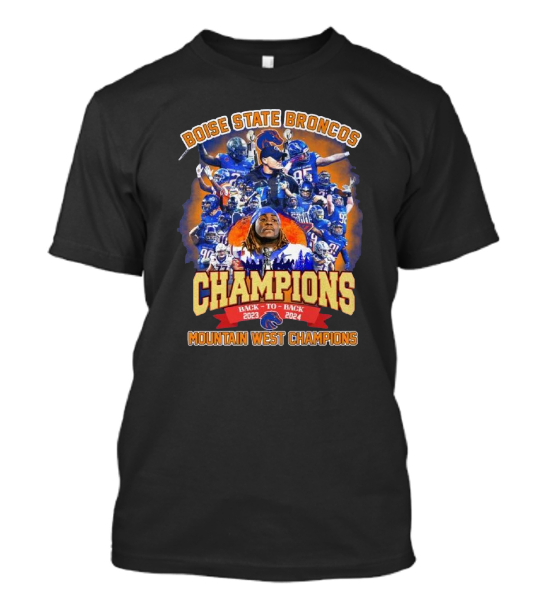 Boise State Broncos Champions Back To Back 2023-2024 Mountain West Champions T-Shirt