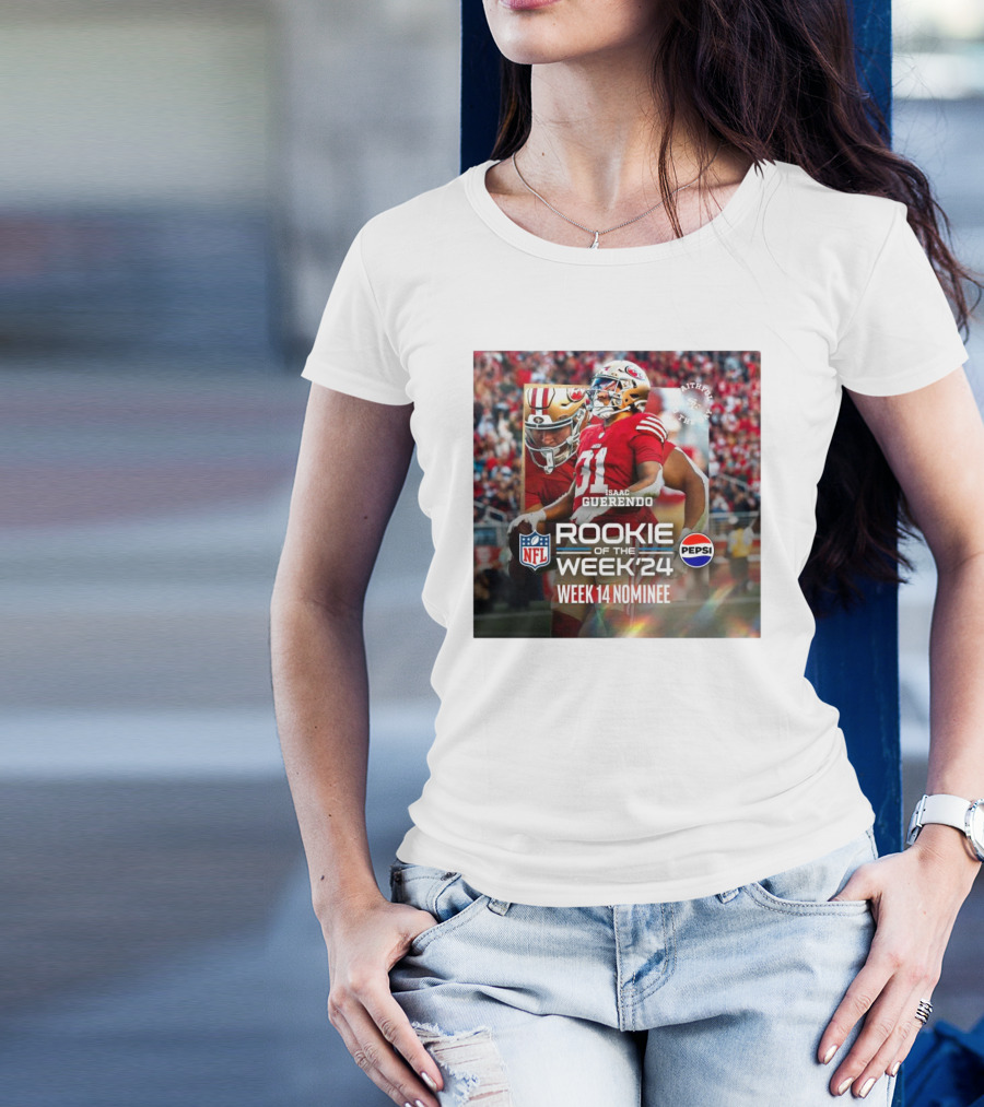Isaac Guerendo San Francisco 49ers NFL Rookie Of The Week 2024 Week 14 Nominee Pepsi Faithful To The Bay T-Shirt