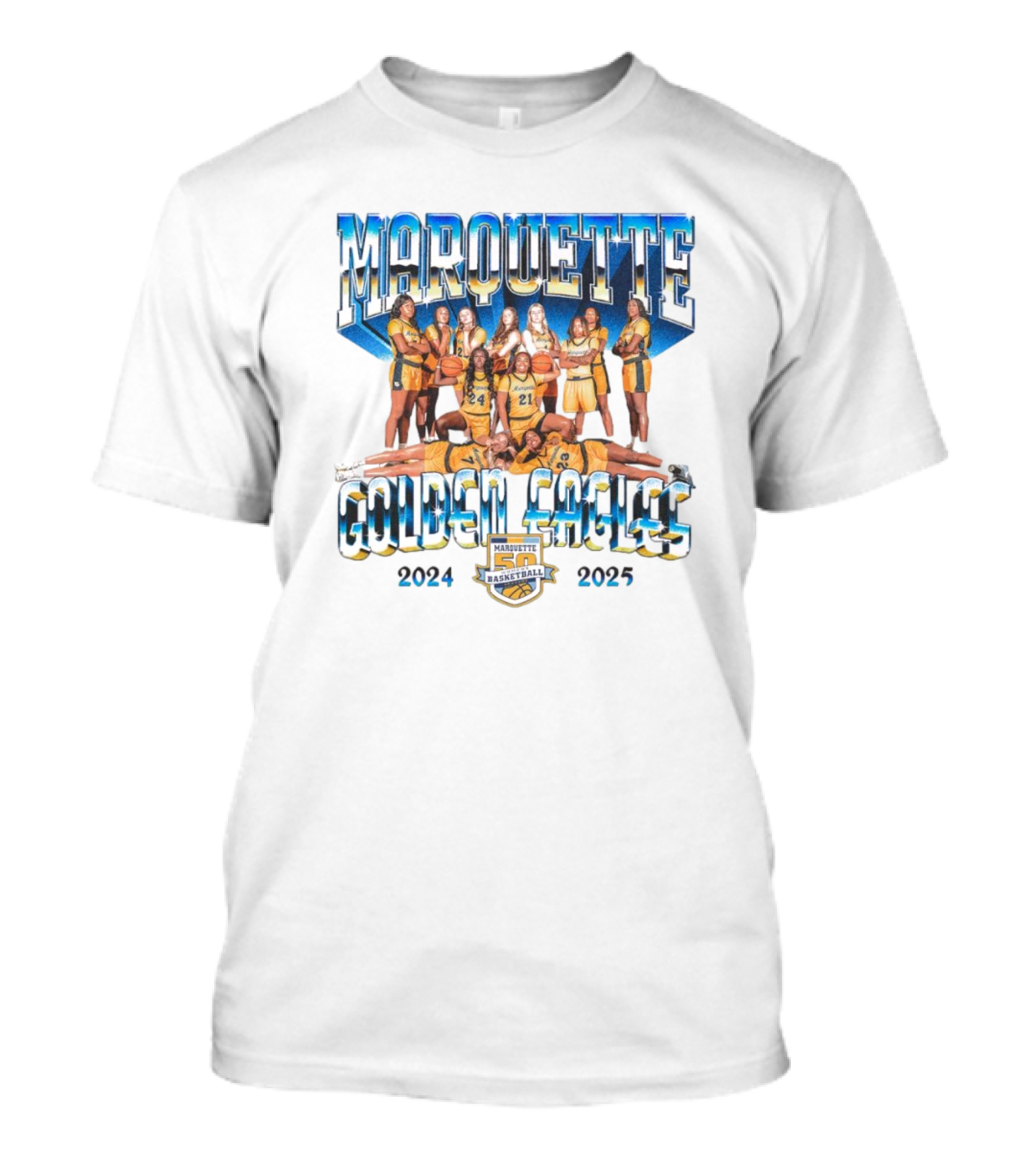 Marquette Golden Eagles 2024 2025 Women's Basketball Team T-Shirt